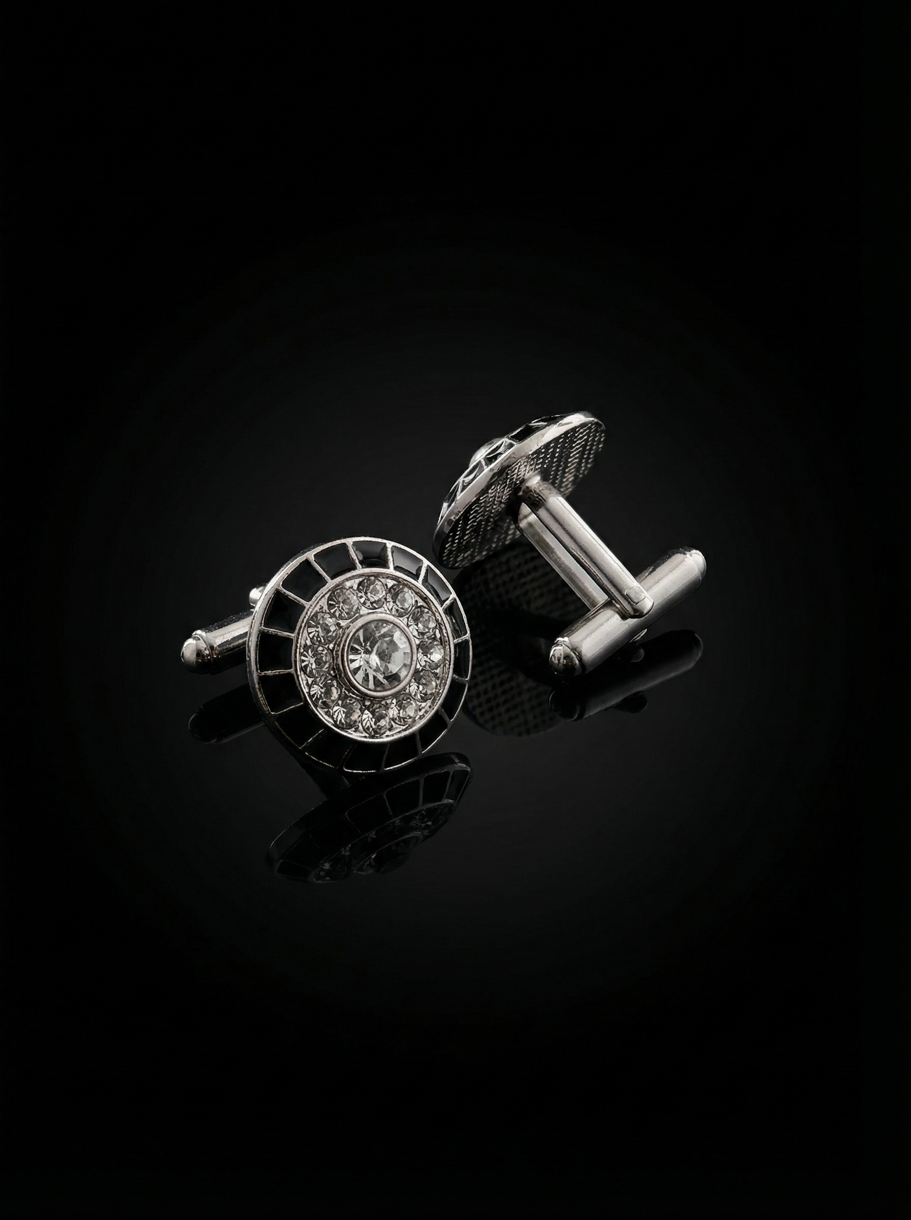 Crystal Black Cufflinks Tivaaro