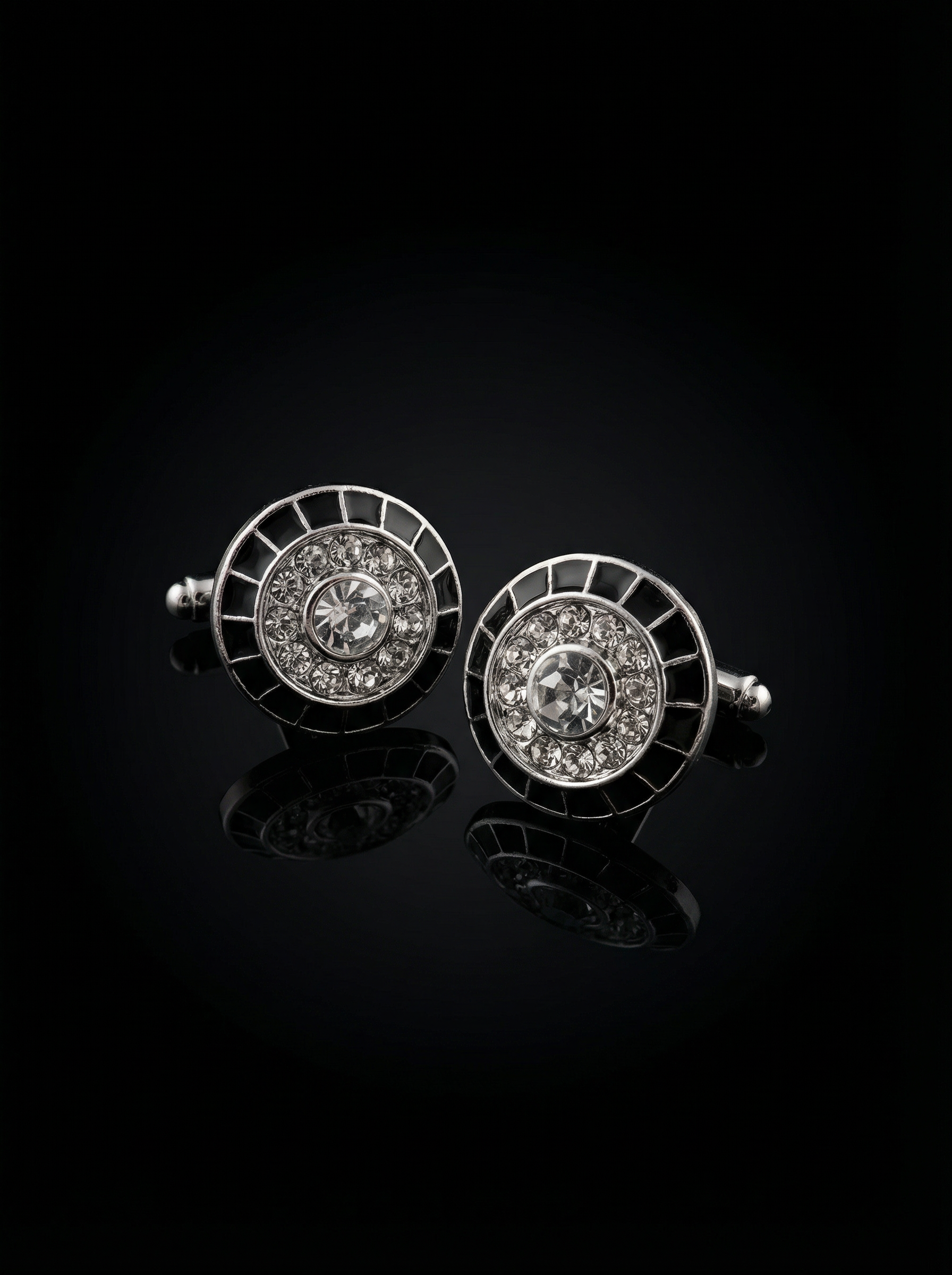 Crystal Black Cufflinks Tivaaro