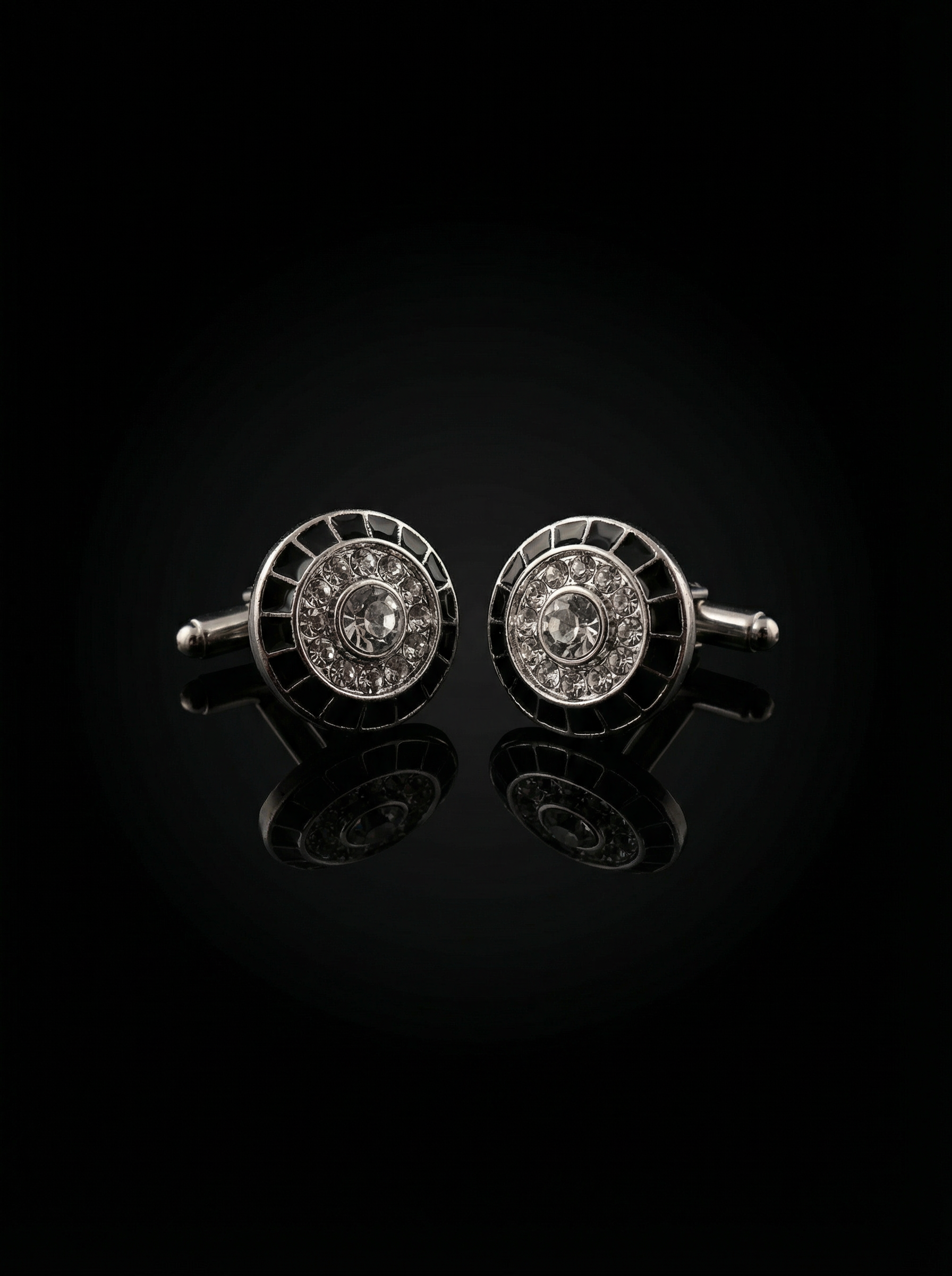Crystal Black Cufflinks Tivaaro