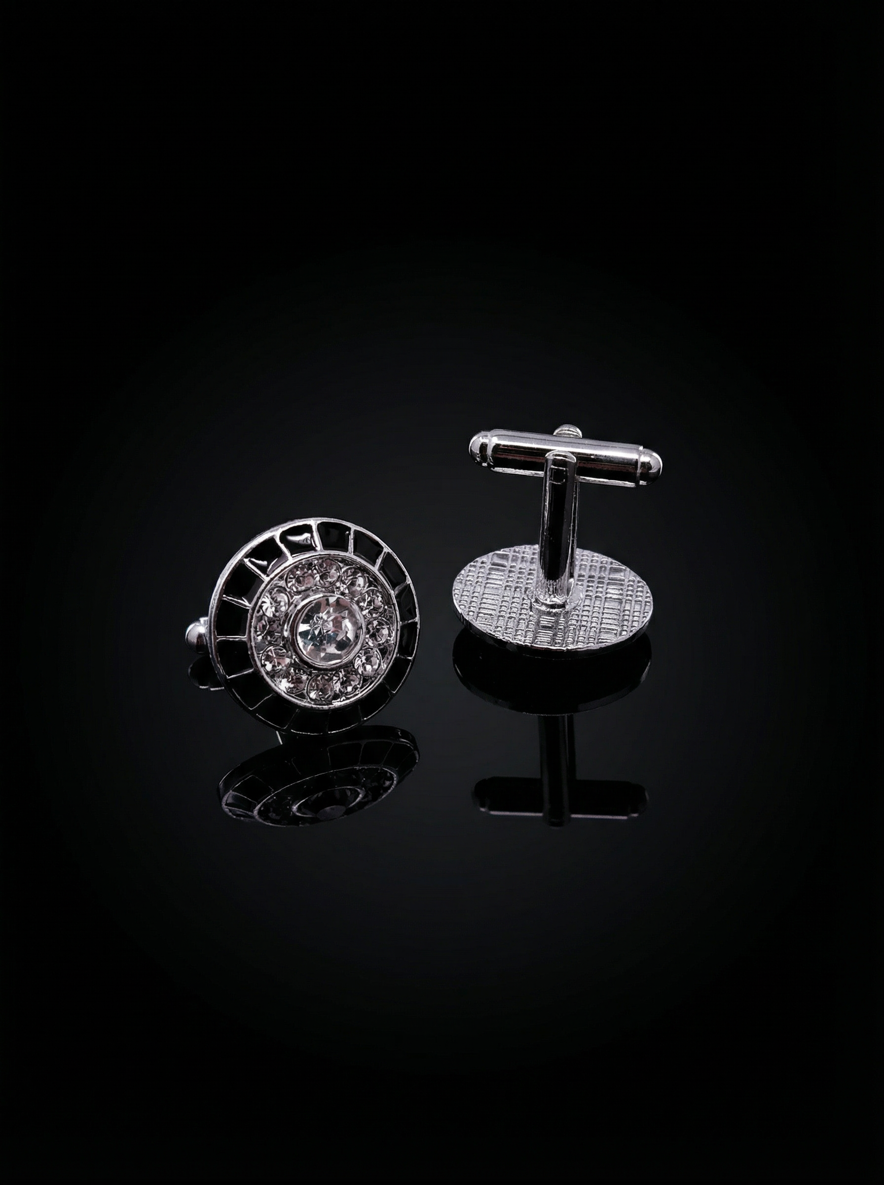 Crystal Black Cufflinks Tivaaro