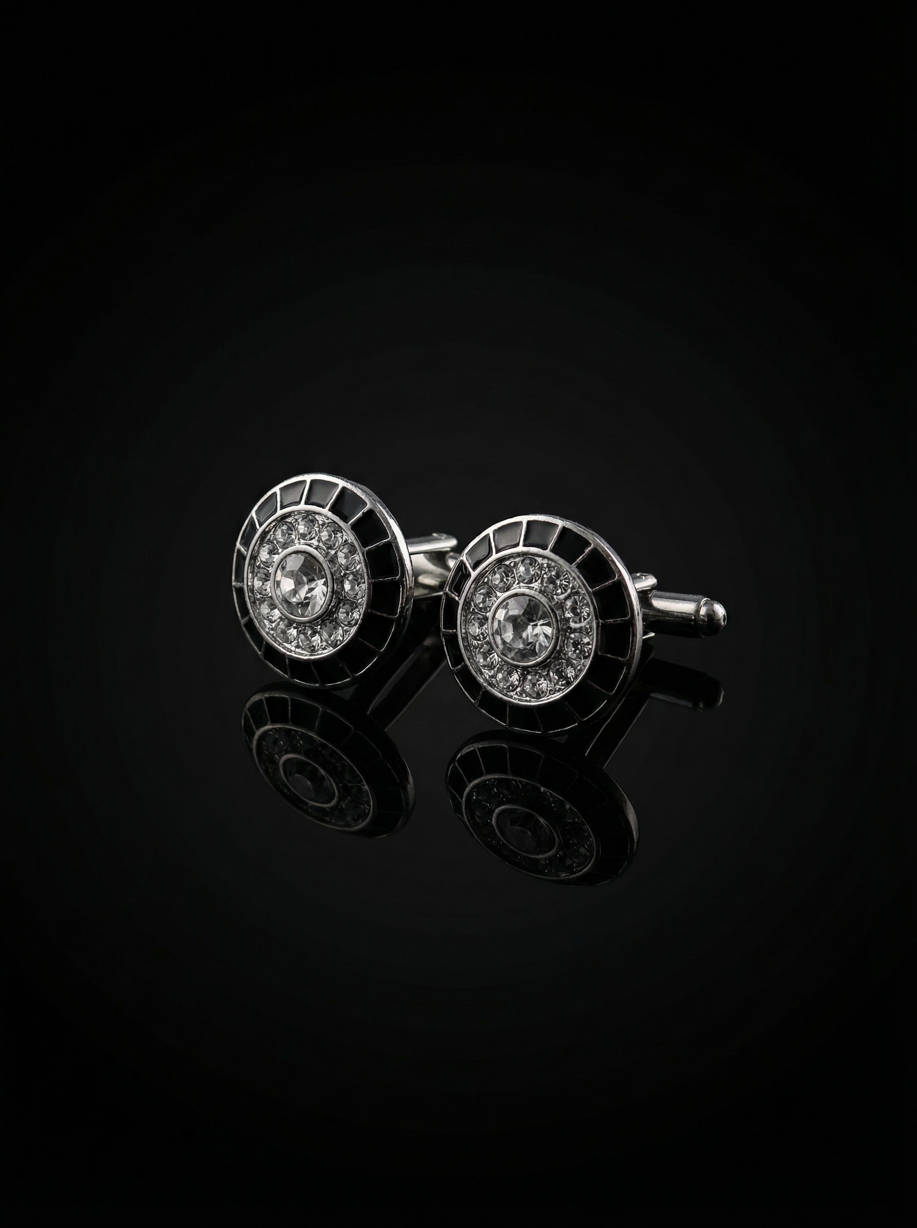 Crystal Black Cufflinks Tivaaro