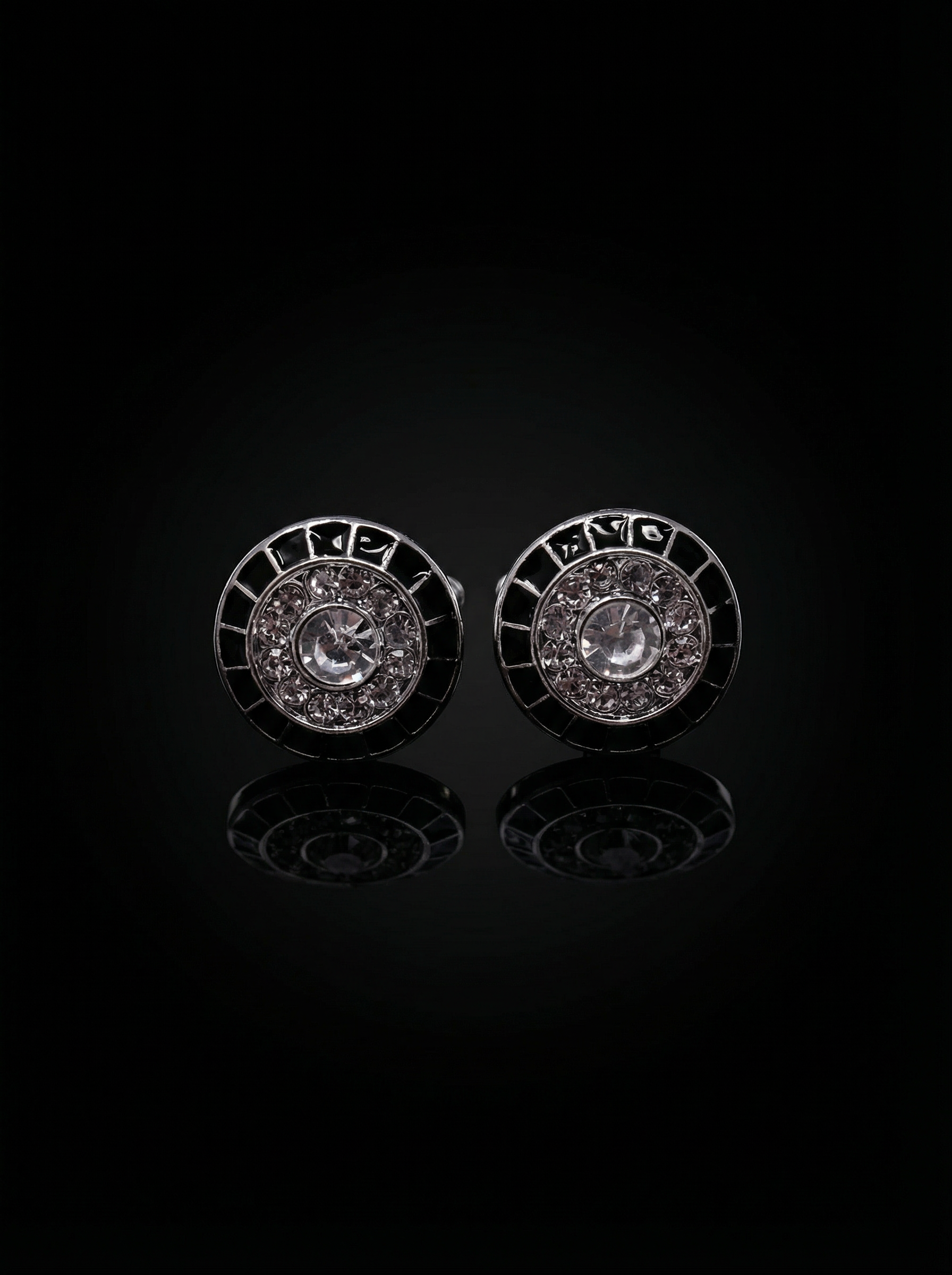 Crystal Black Cufflinks Tivaaro