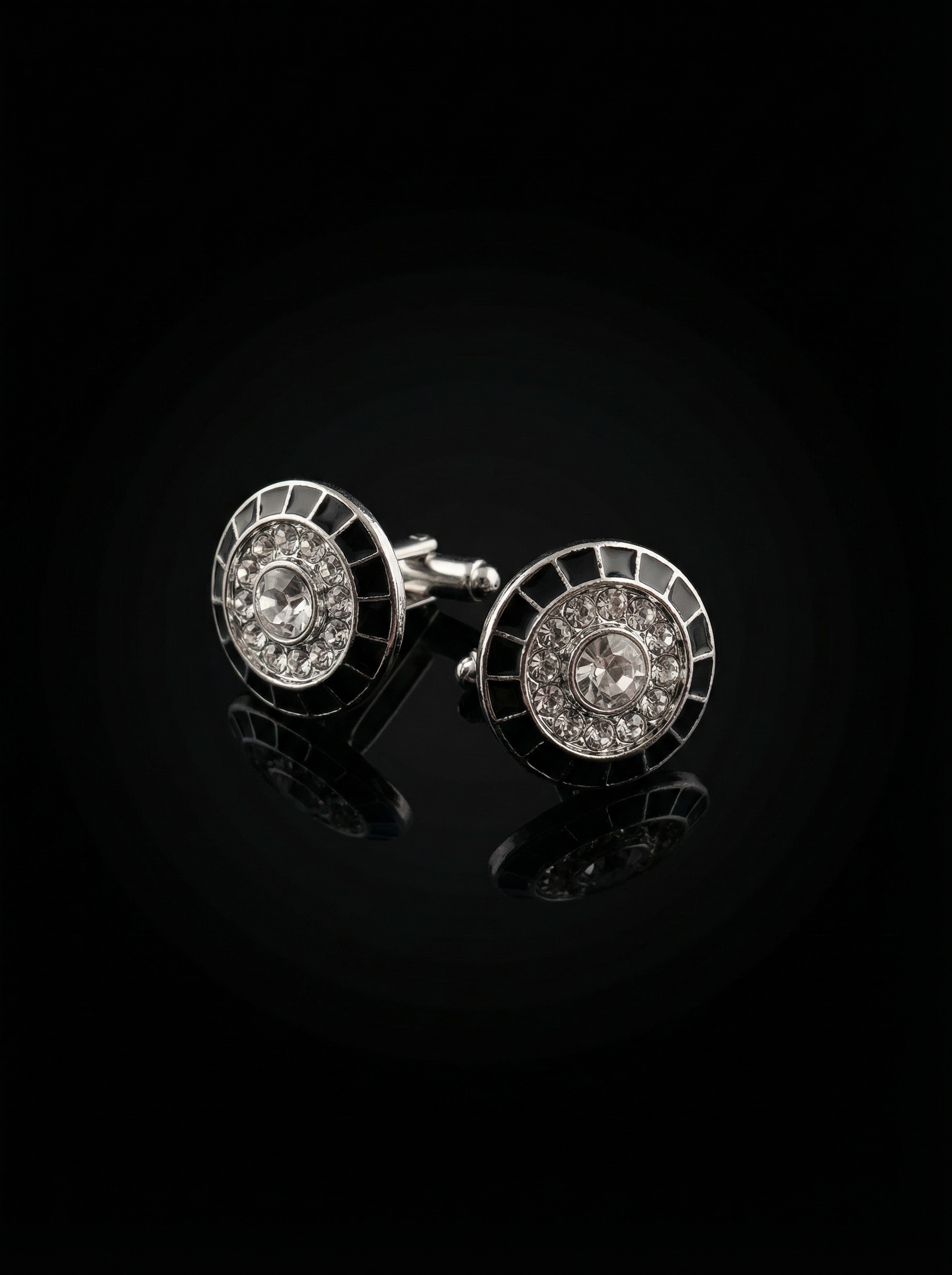 Crystal Black Cufflinks Tivaaro