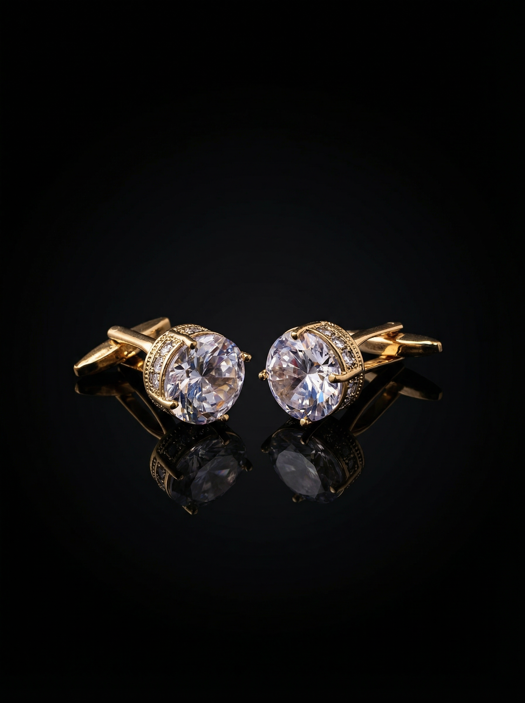 Crystal Solitaire Cufflinks Tivaaro