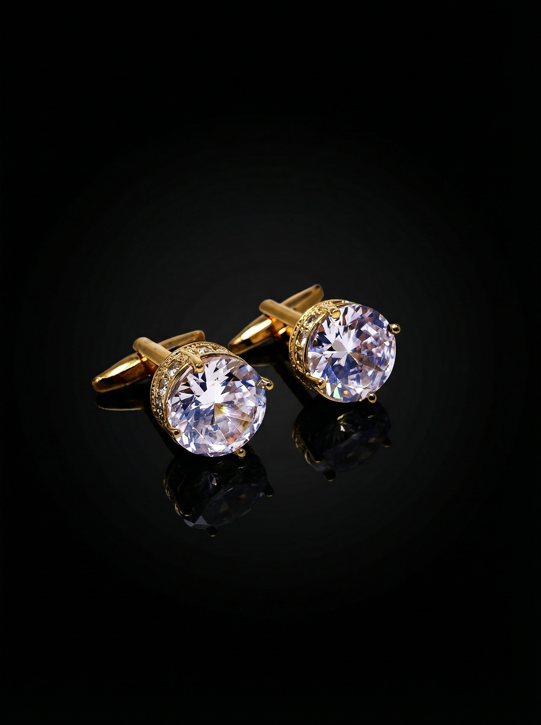 Crystal Solitaire Cufflinks Tivaaro