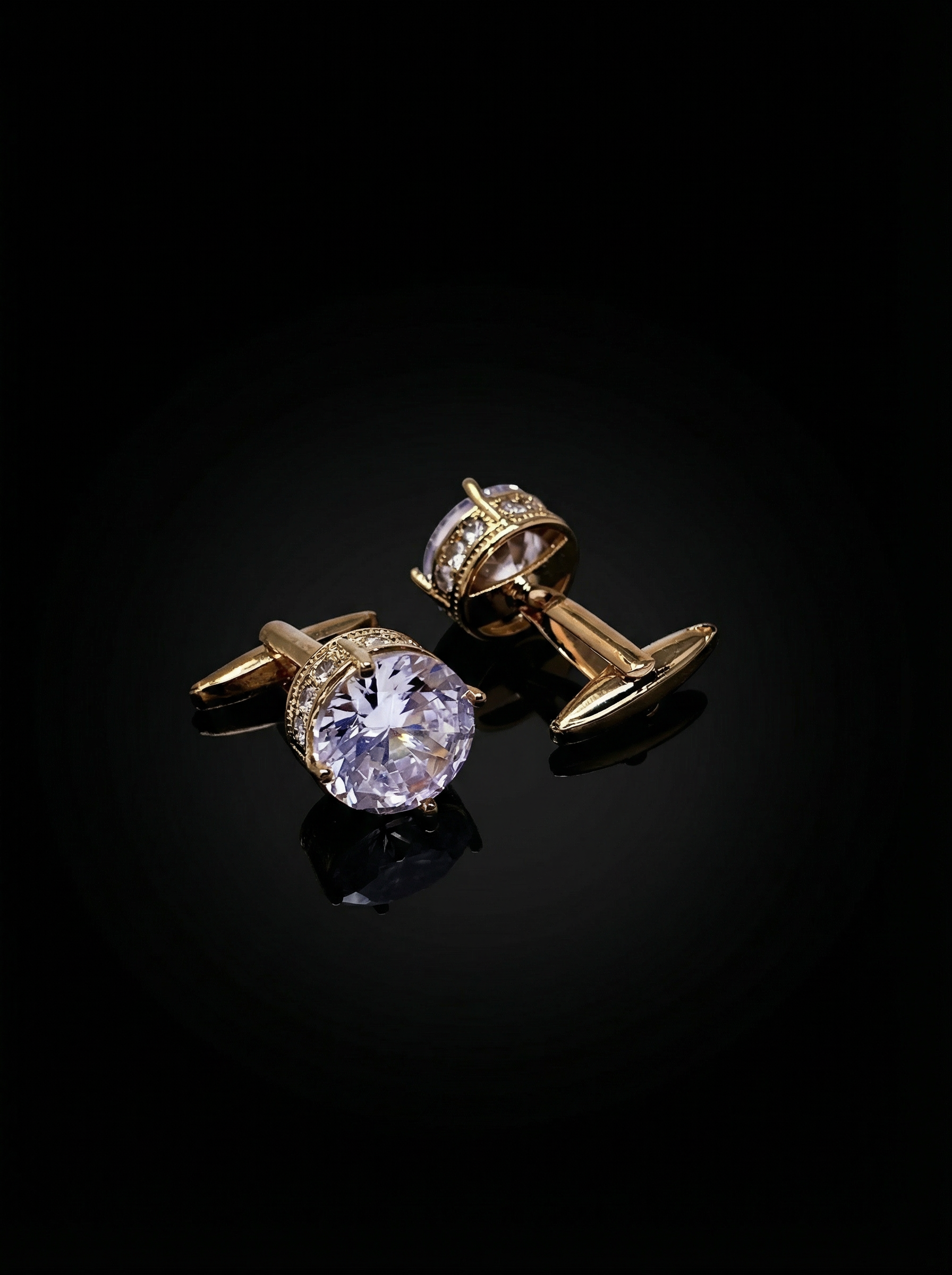 Crystal Solitaire Cufflinks Tivaaro