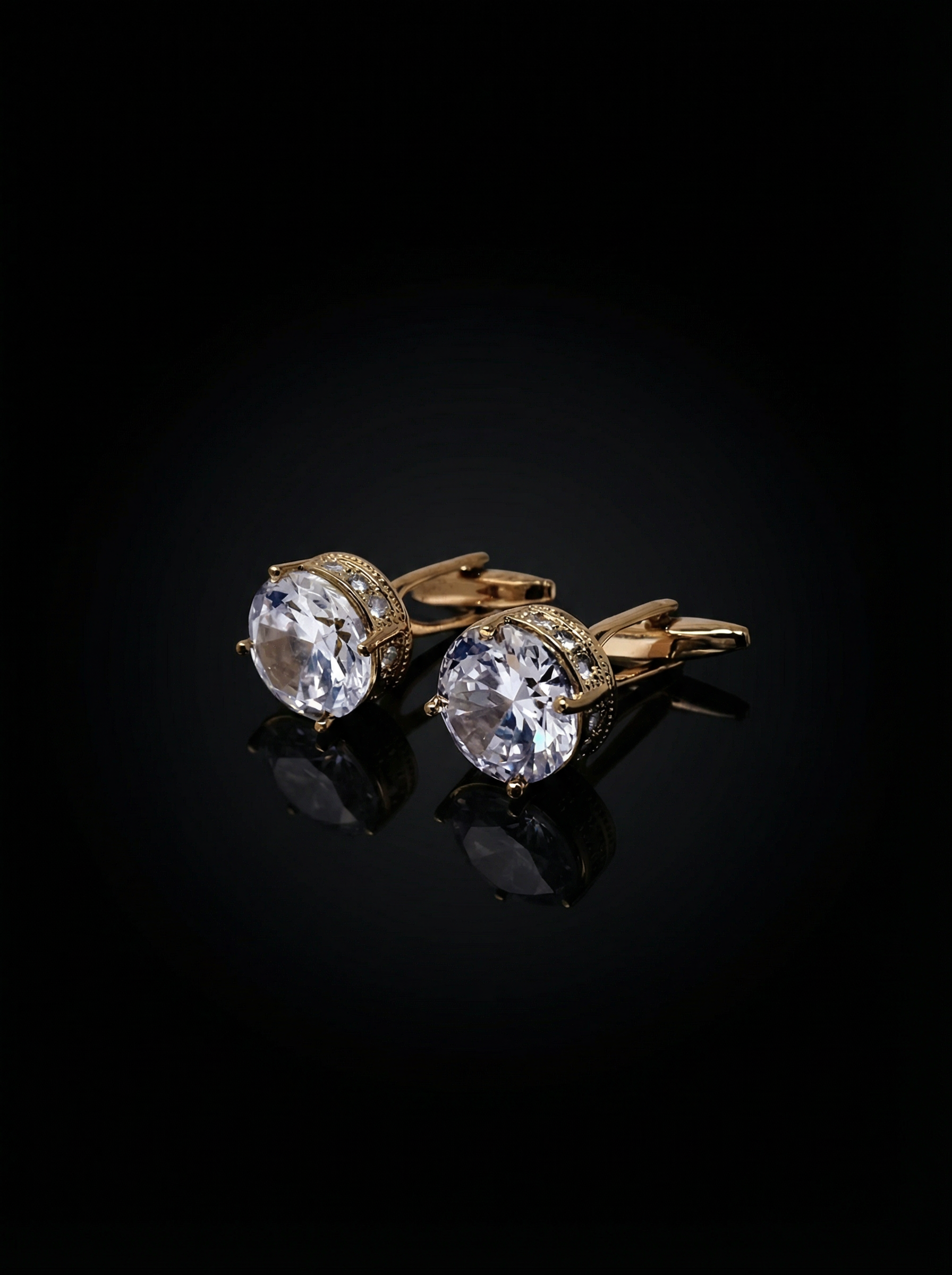 Crystal Solitaire Cufflinks Tivaaro