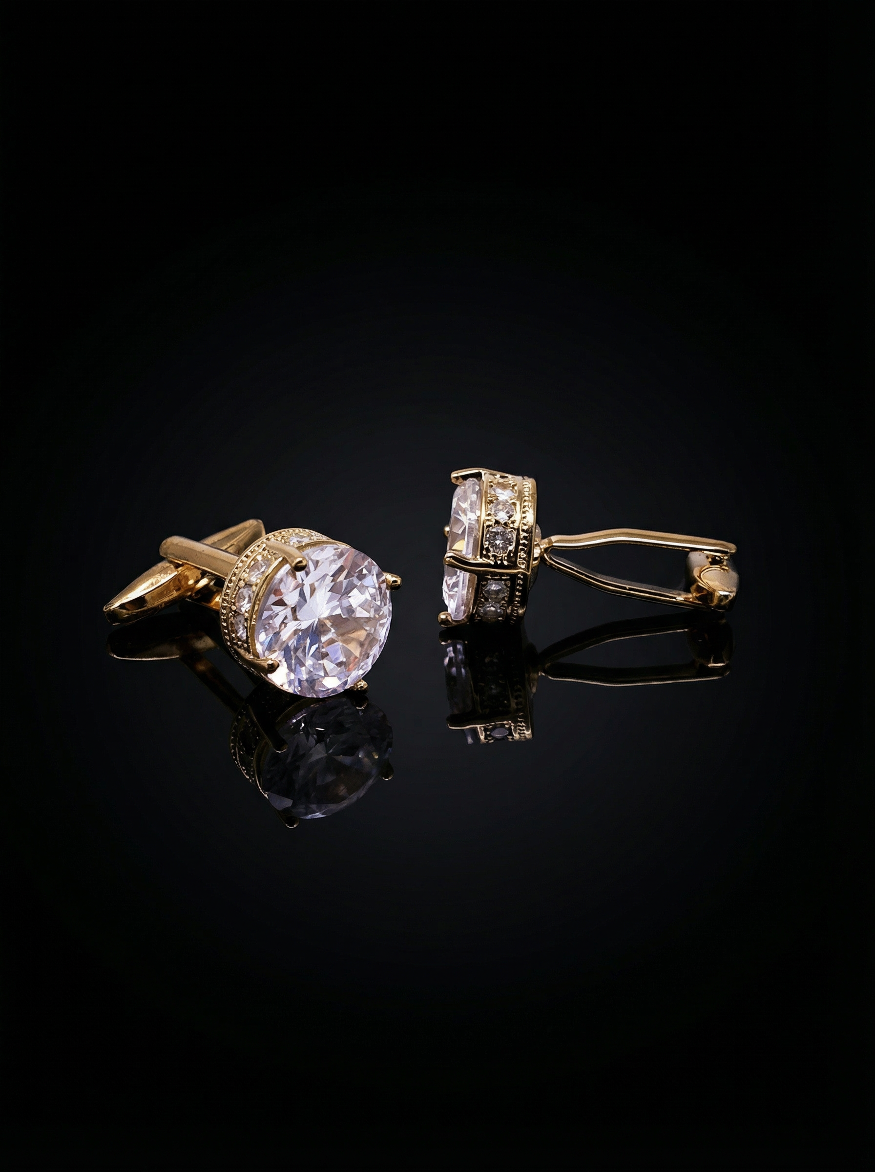 Crystal Solitaire Cufflinks Tivaaro