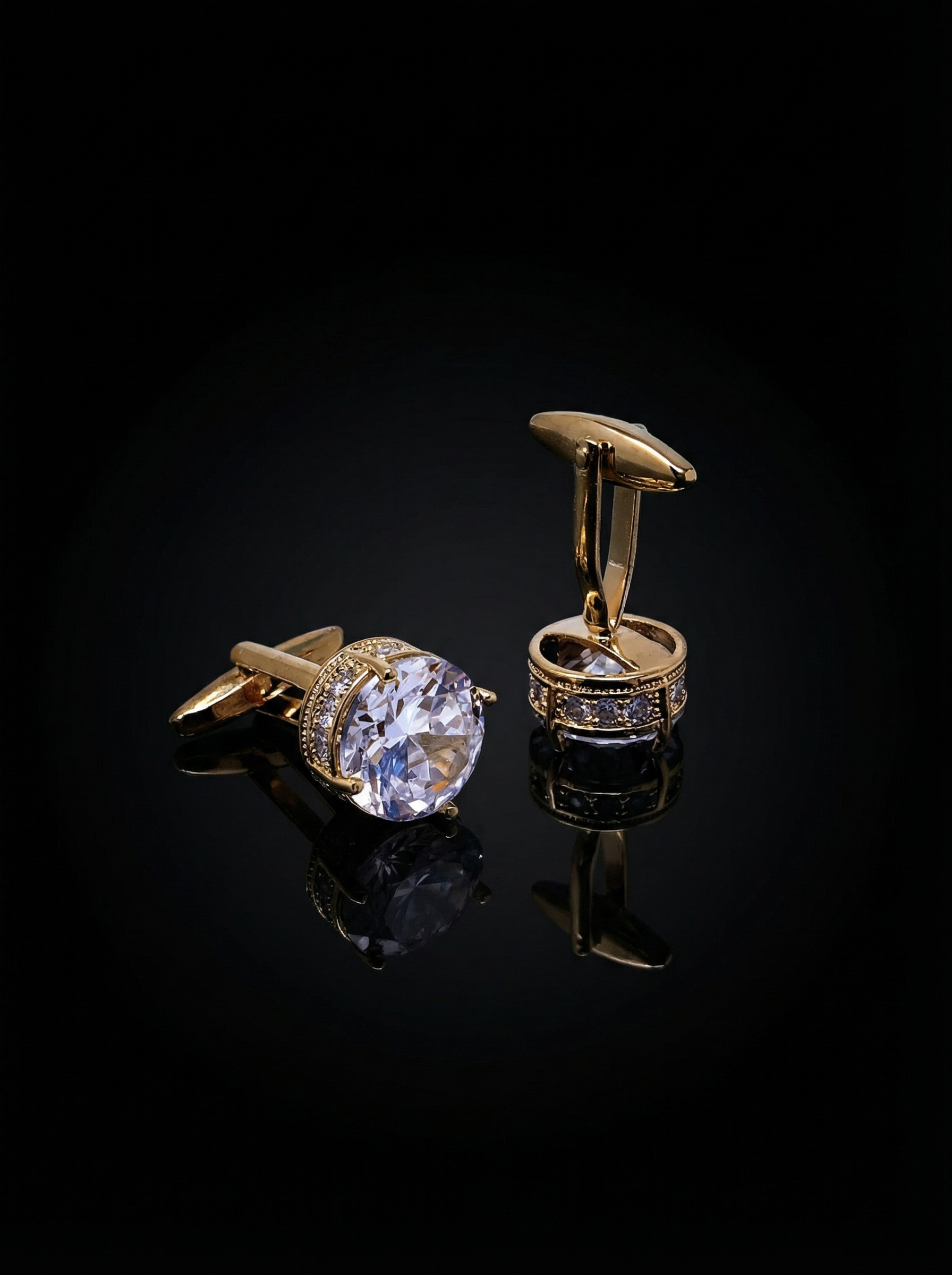 Crystal Solitaire Cufflinks Tivaaro