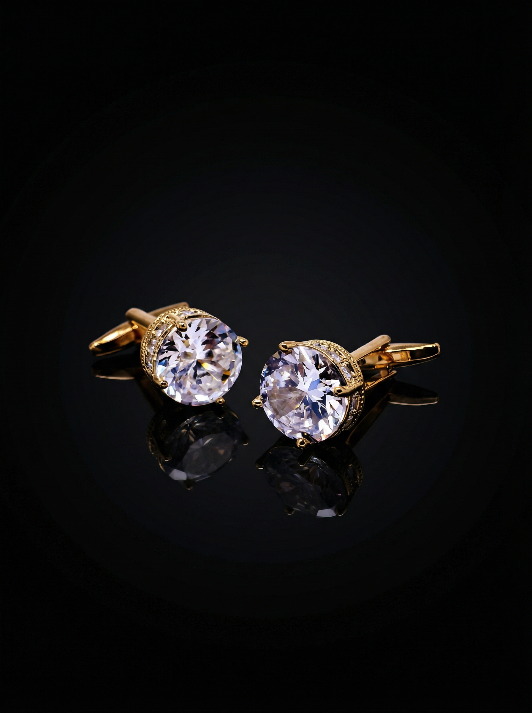 Crystal Solitaire Cufflinks Tivaaro