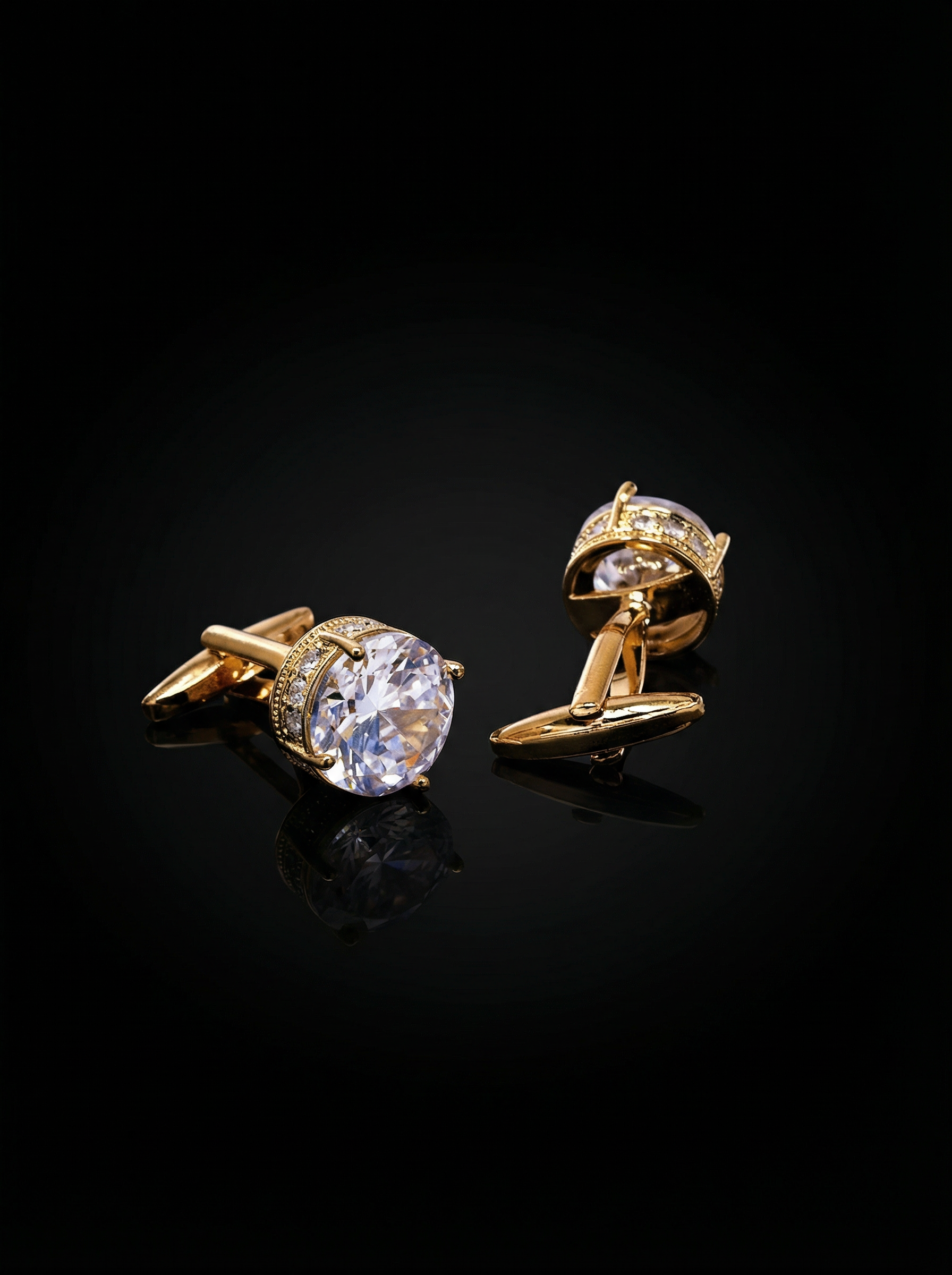Crystal Solitaire Cufflinks Tivaaro