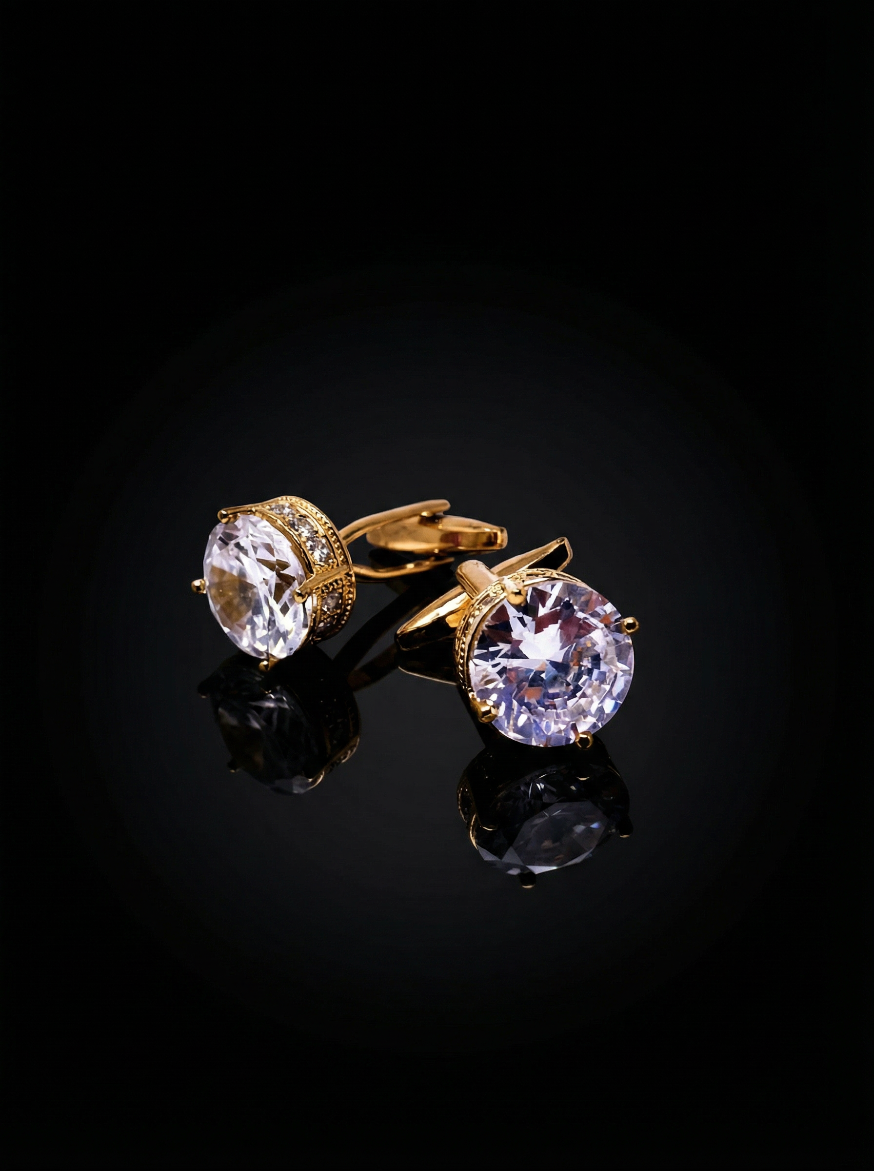 Crystal Solitaire Cufflinks Tivaaro