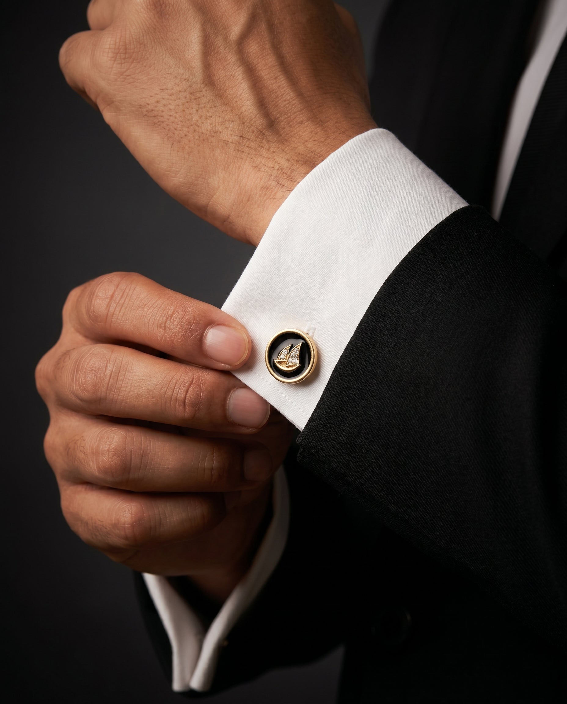 Crystal Yacht Cufflinks by Tivaaro