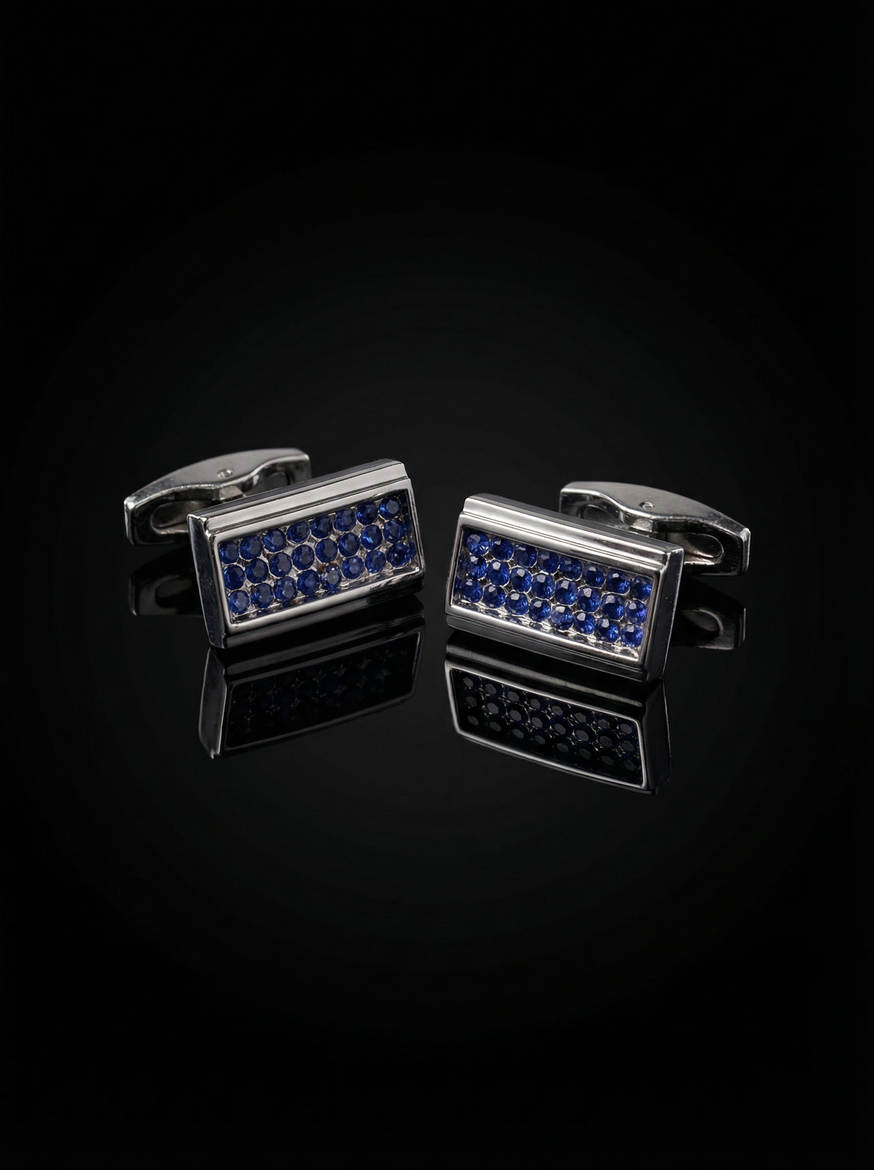 Curved Crystal Cufflinks Tivaaro