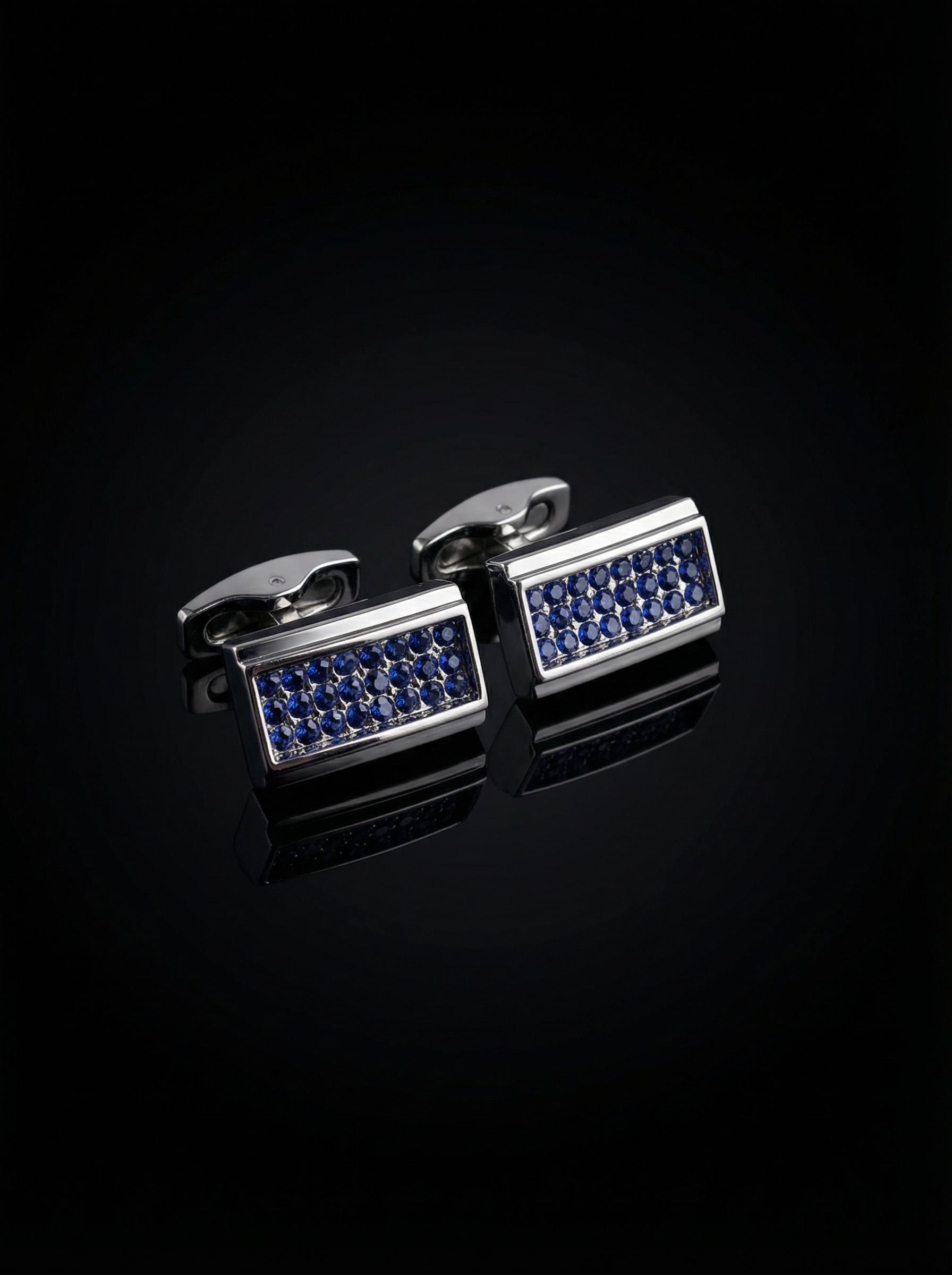 Curved Crystal Cufflinks Tivaaro