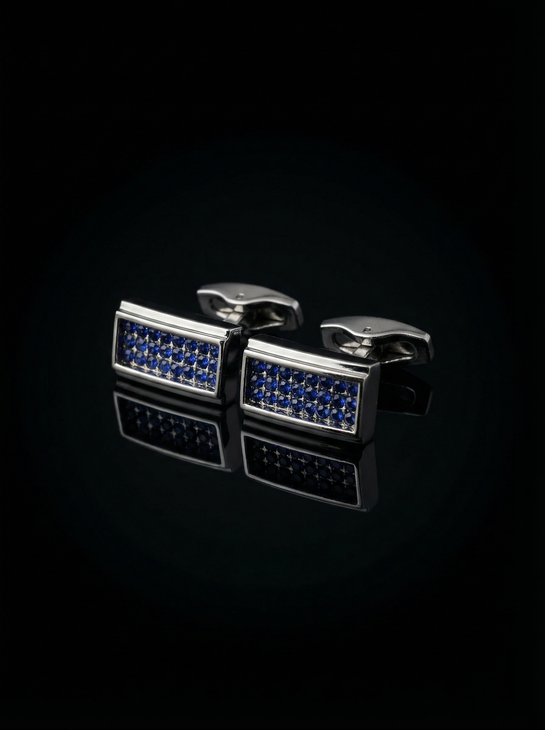 Curved Crystal Cufflinks Tivaaro