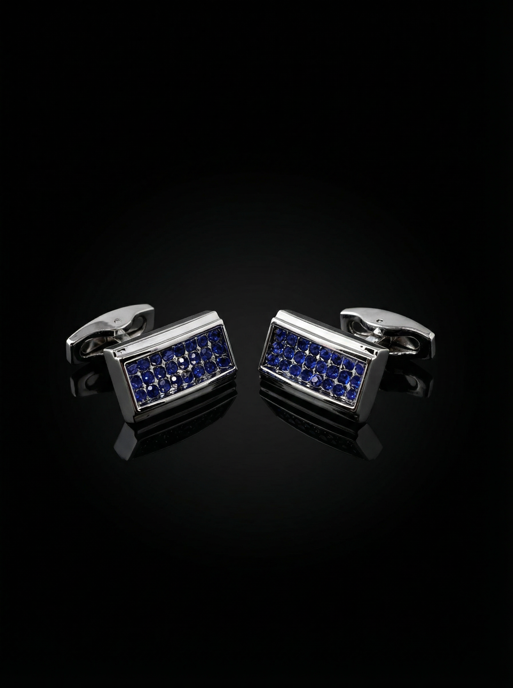 Curved Crystal Cufflinks Tivaaro