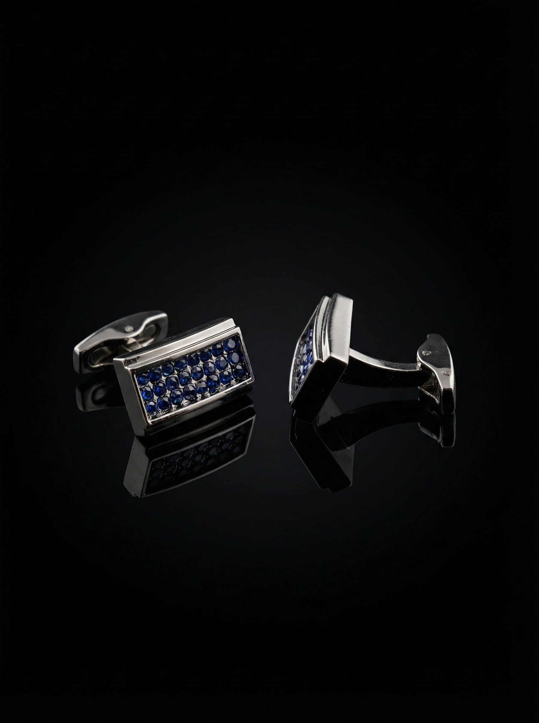Curved Crystal Cufflinks Tivaaro