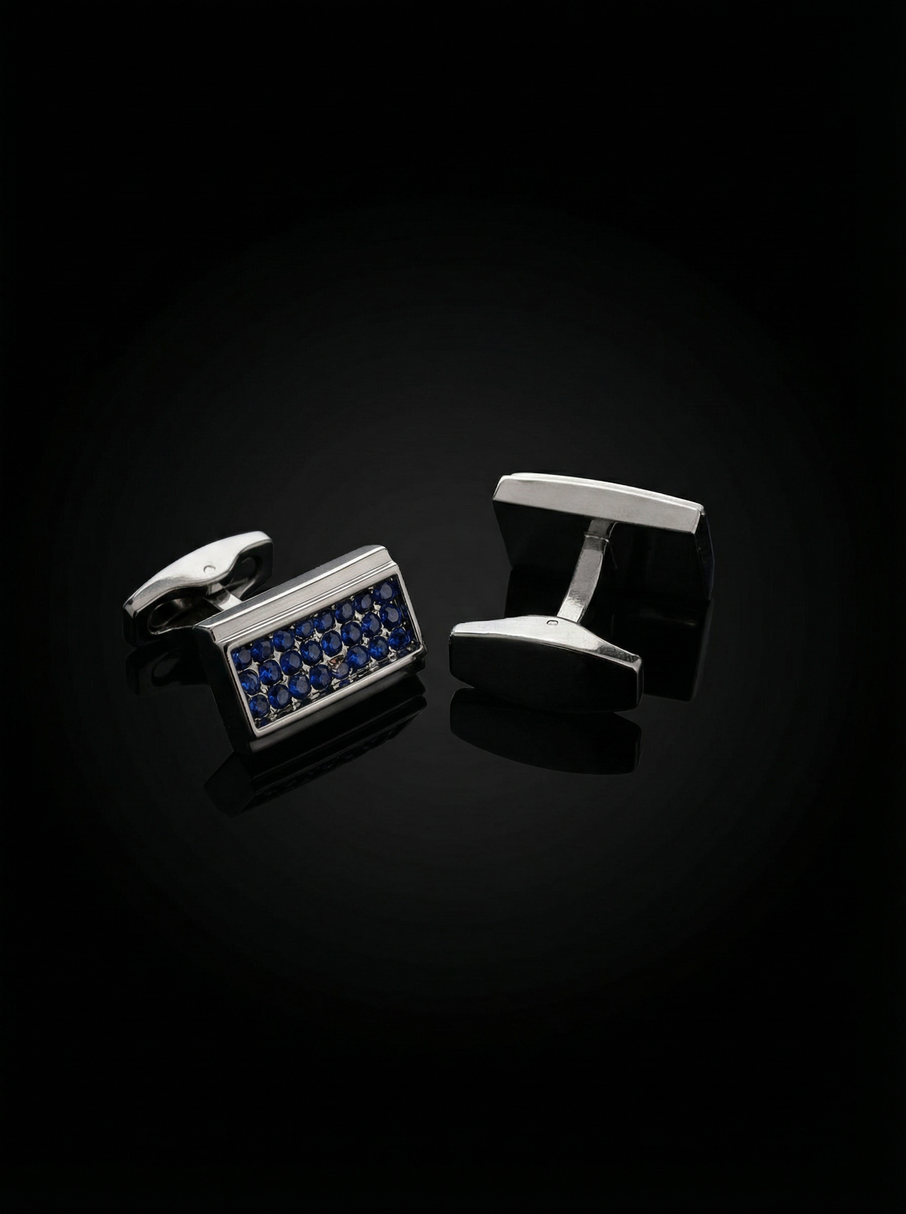Curved Crystal Cufflinks Tivaaro