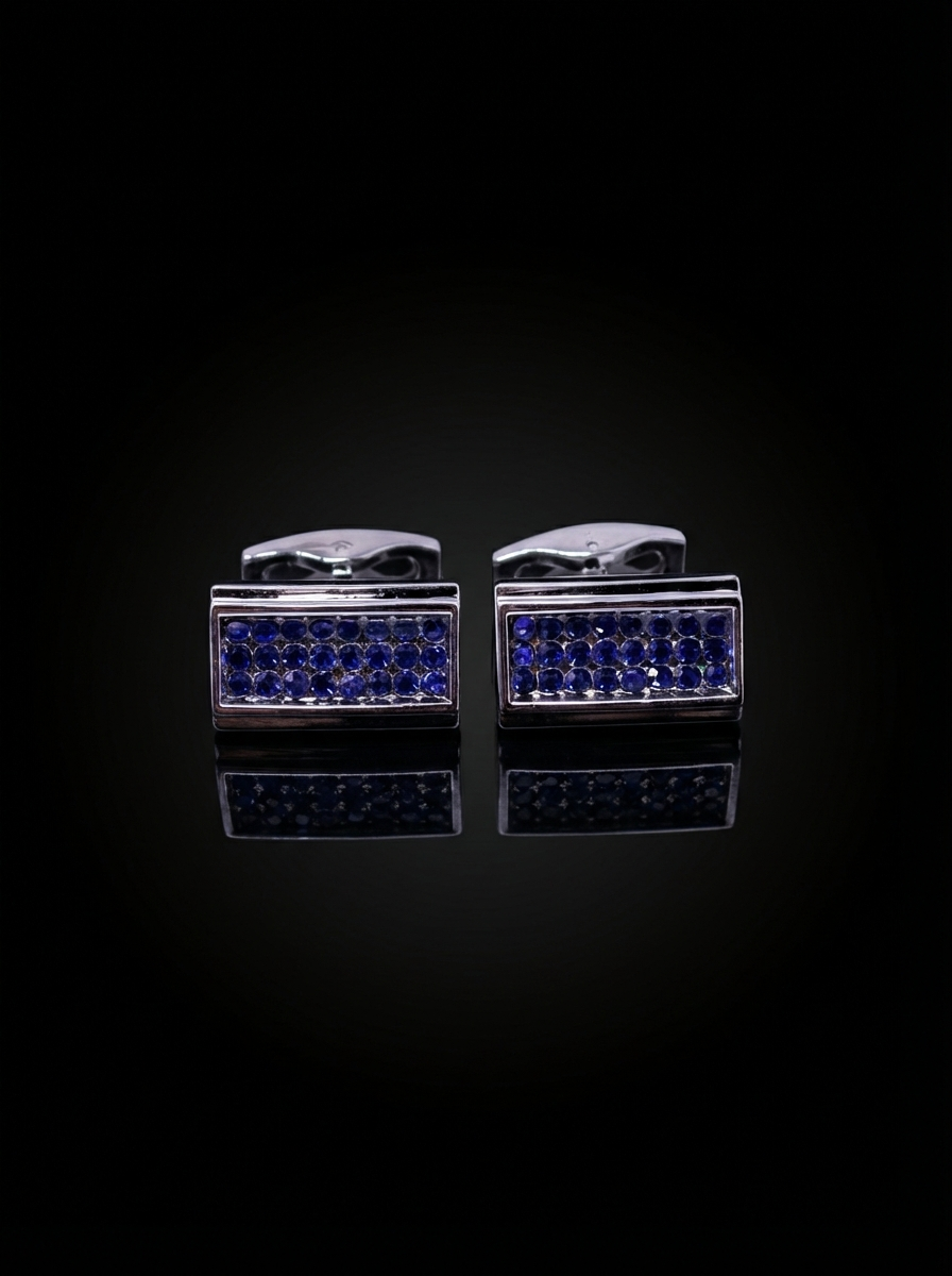 Curved Crystal Cufflinks Tivaaro