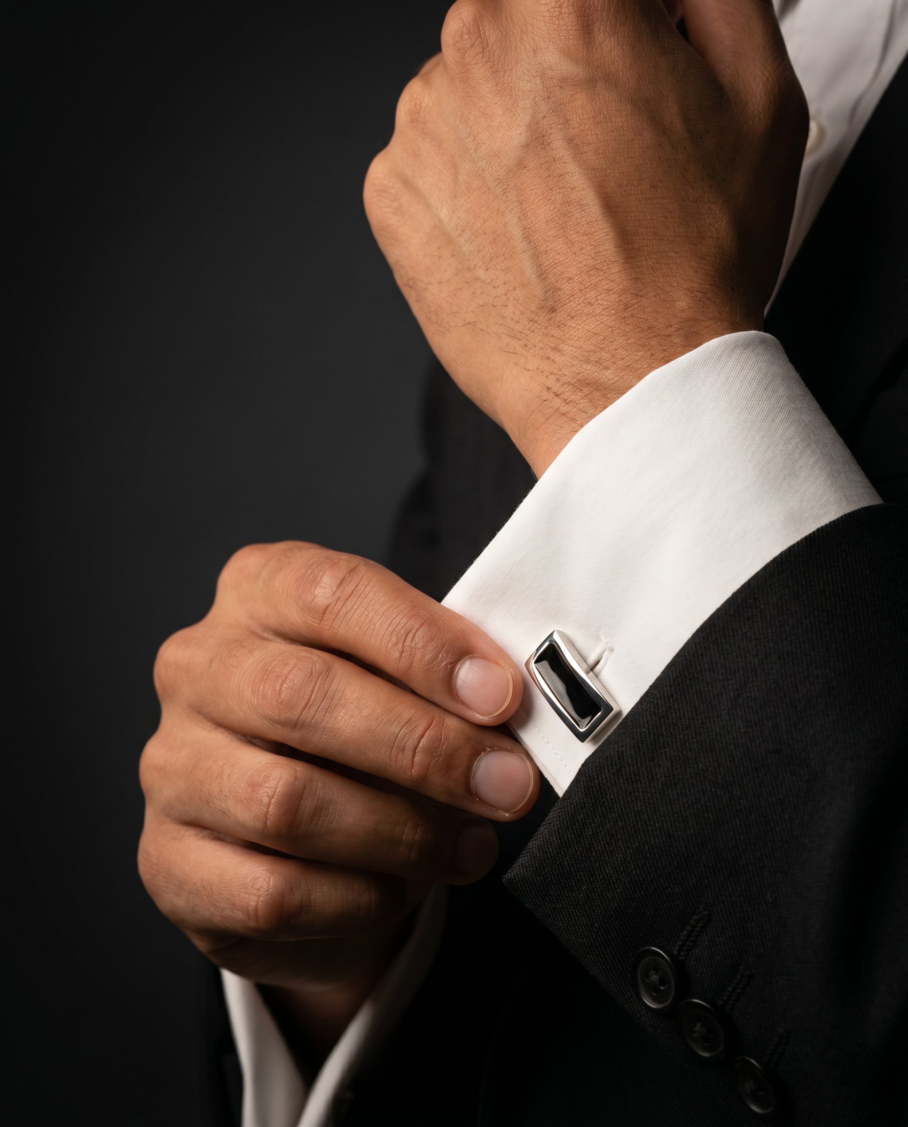 Curved Rectangle Cufflinks