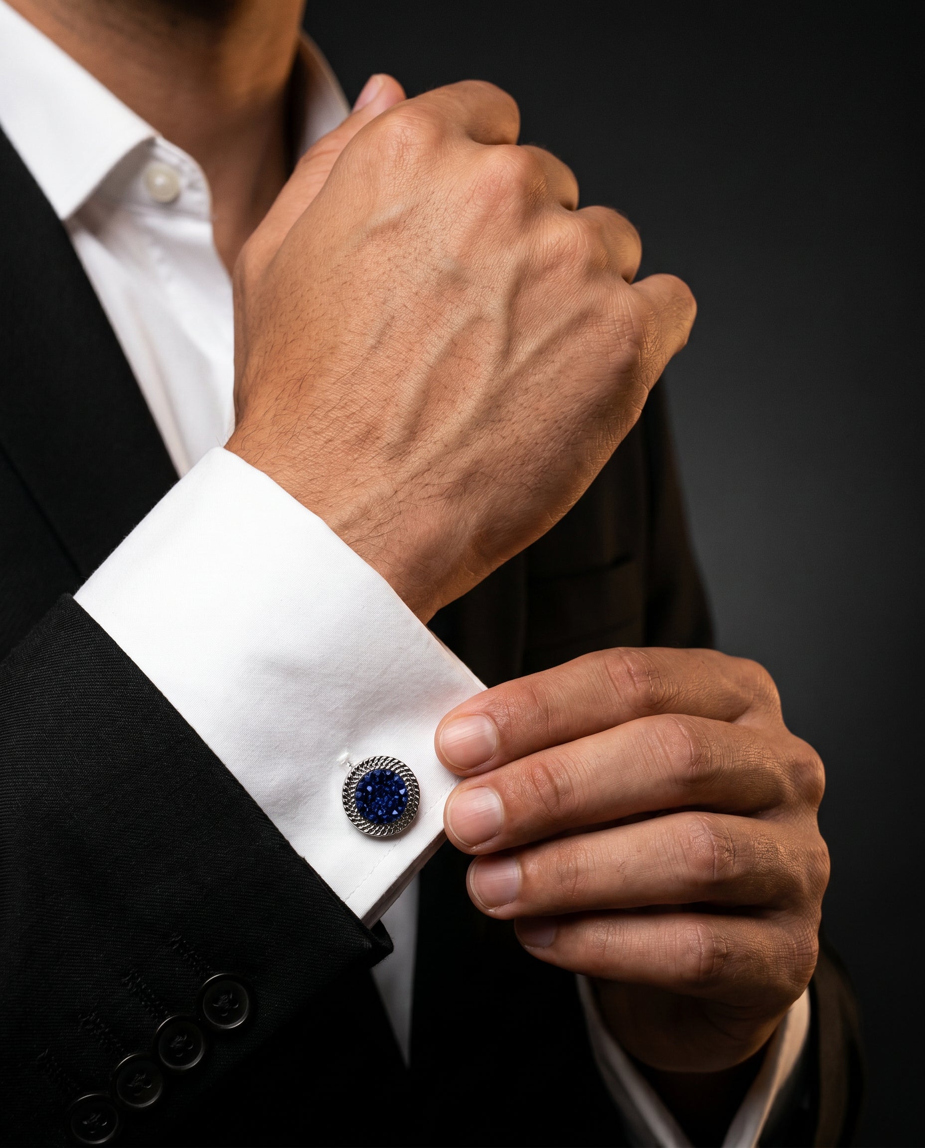 Dark Crystal Pave Cufflinks by Tivaaro