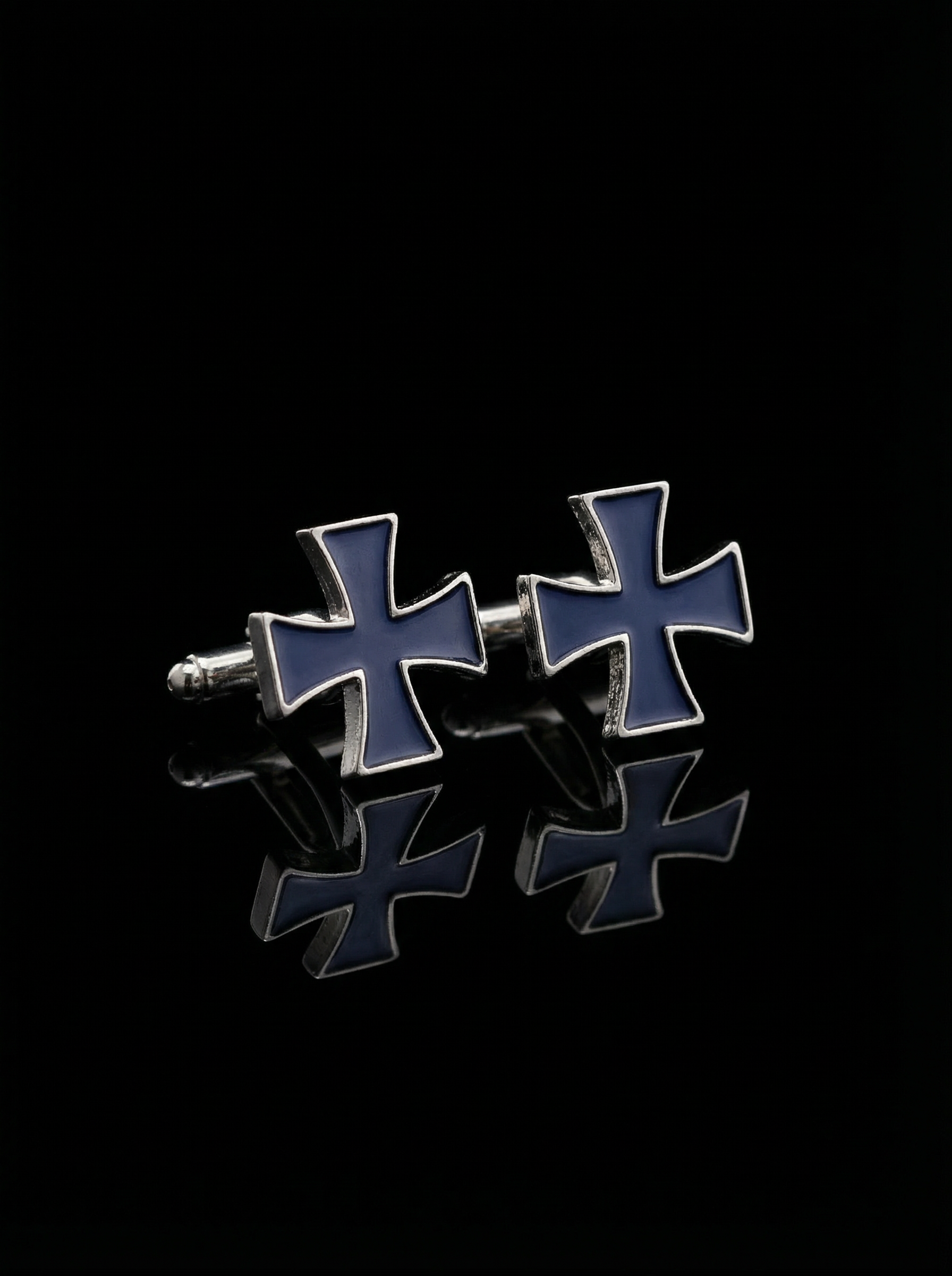 Deep Blue Cross Cufflinks Tivaaro