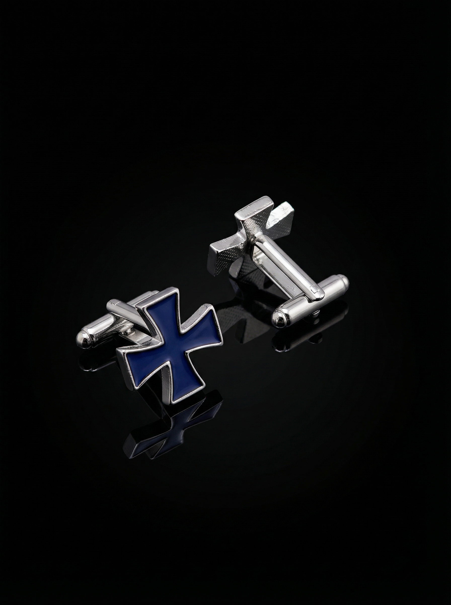Deep Blue Cross Cufflinks Tivaaro