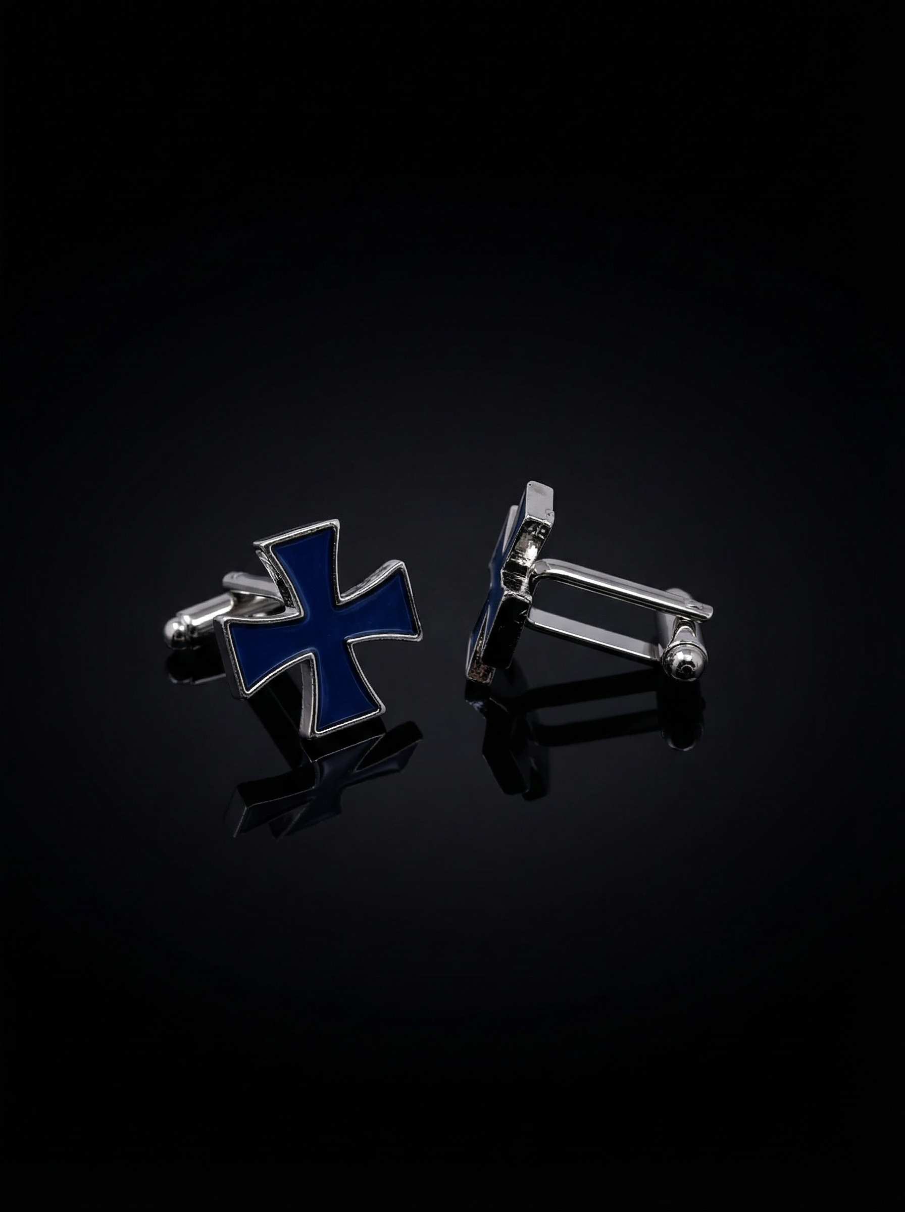 Deep Blue Cross Cufflinks Tivaaro