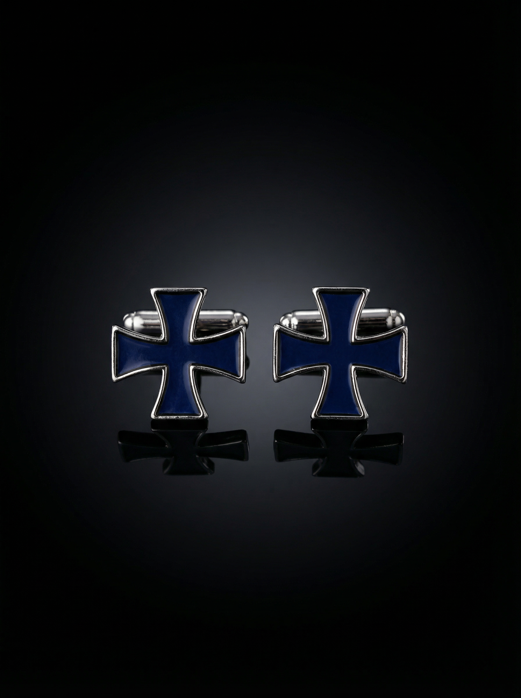 Deep Blue Cross Cufflinks Tivaaro