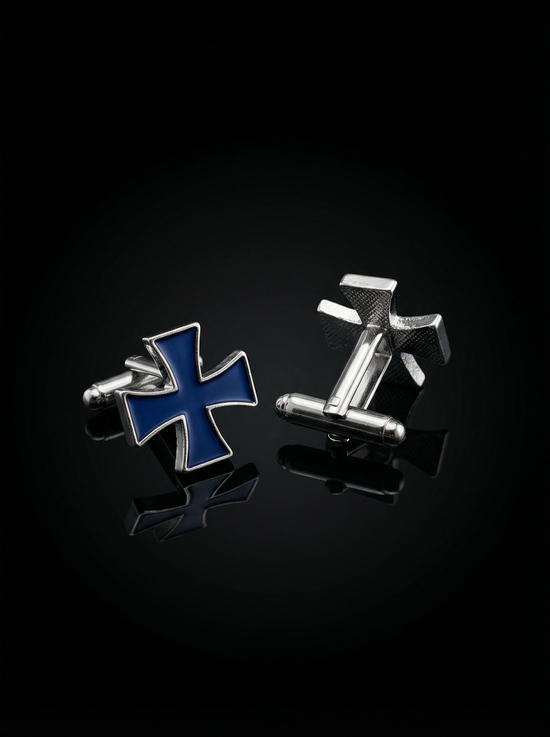 Deep Blue Cross Cufflinks Tivaaro