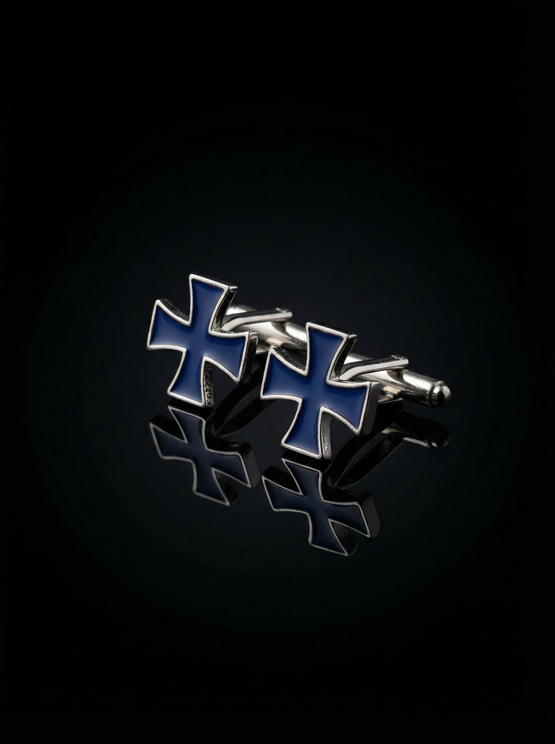 Deep Blue Cross Cufflinks Tivaaro