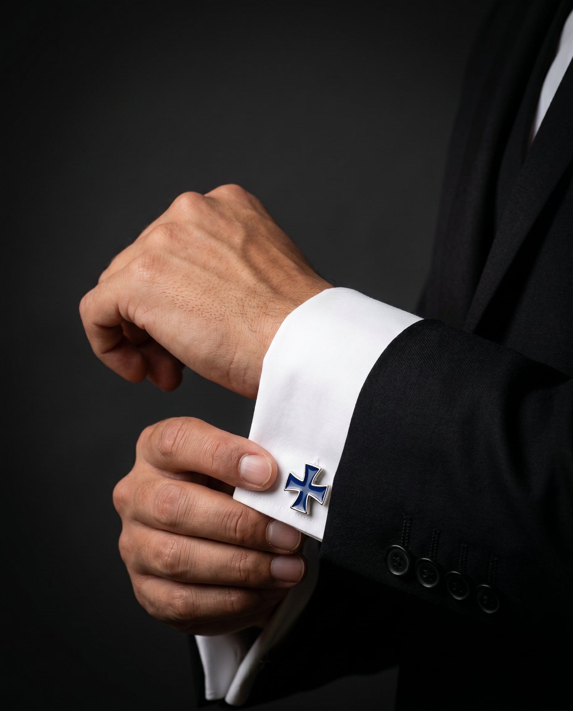 Deep Blue Cross Cufflinks