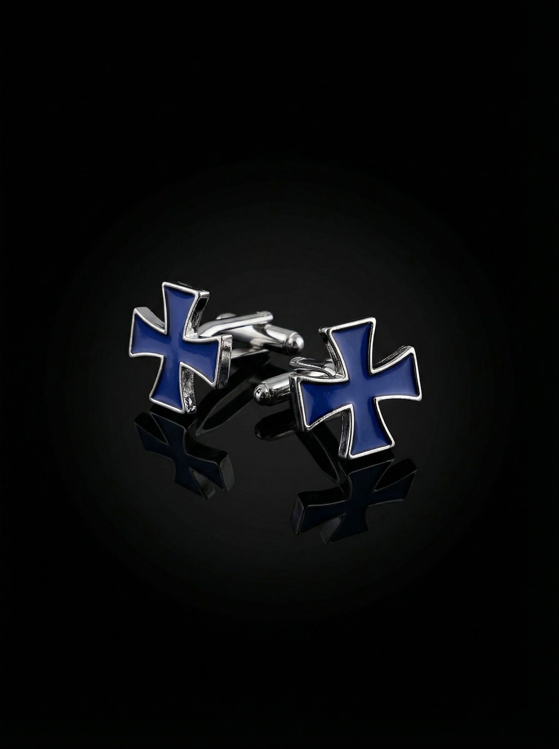 Deep Blue Cross Cufflinks Tivaaro