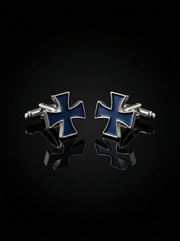 Deep Blue Cross Cufflinks Tivaaro