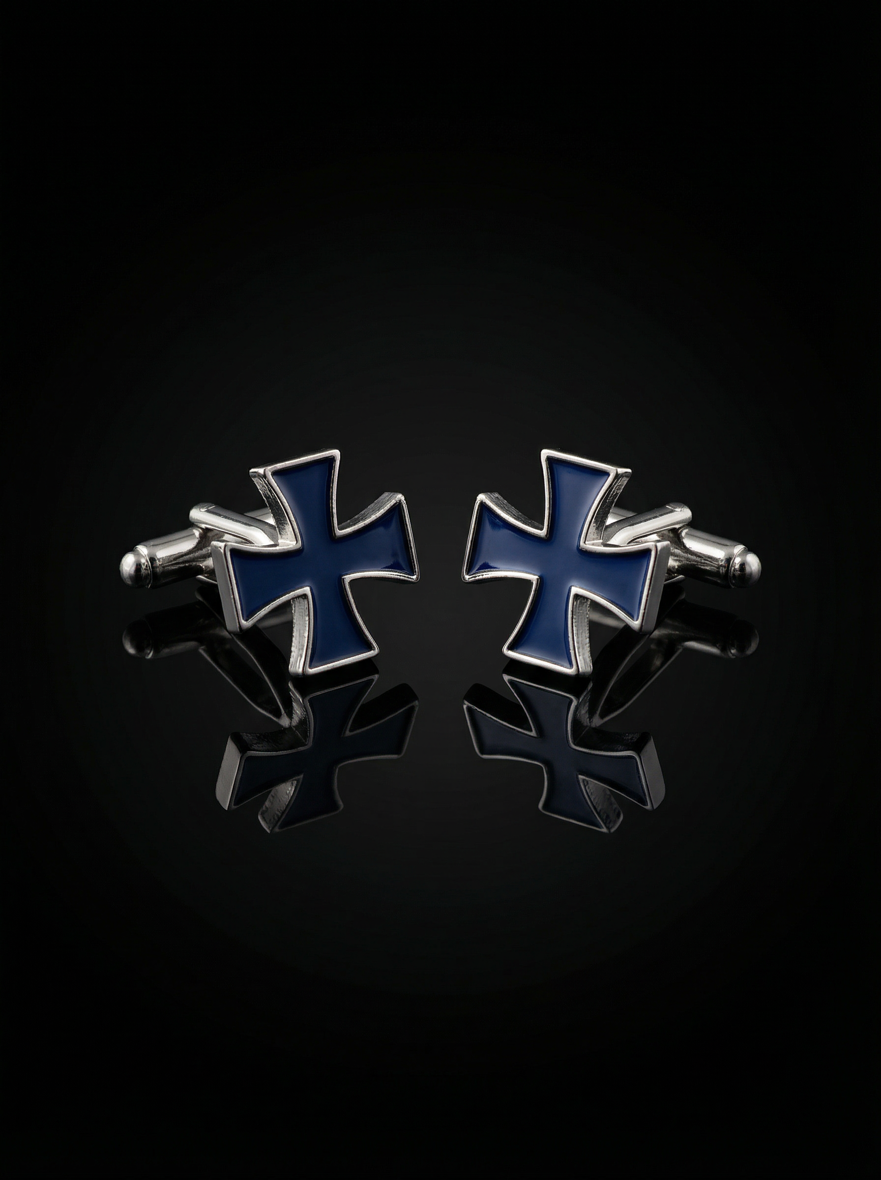 Deep Blue Cross Cufflinks Tivaaro