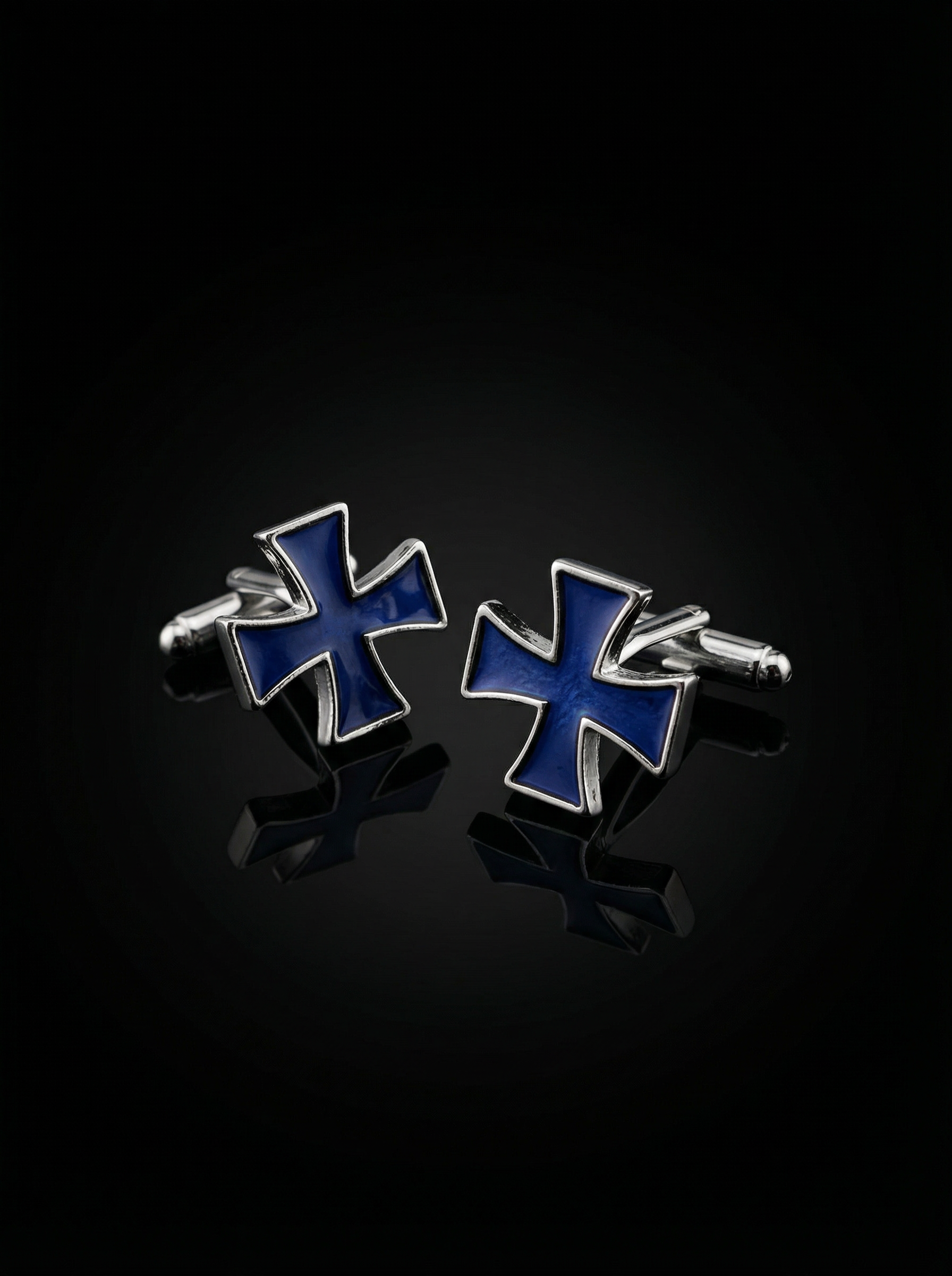 Deep Blue Cross Cufflinks Tivaaro