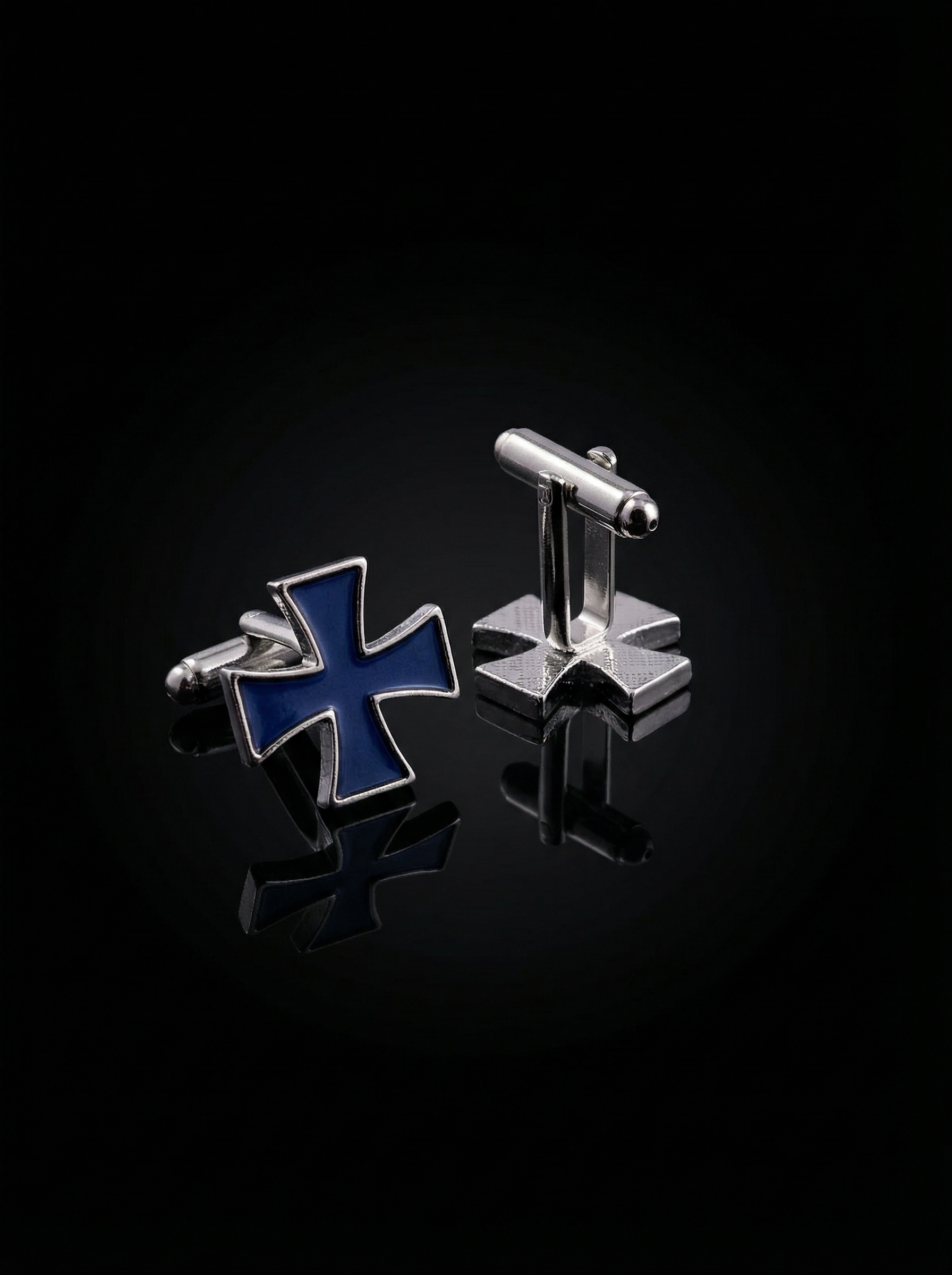 Deep Blue Cross Cufflinks Tivaaro