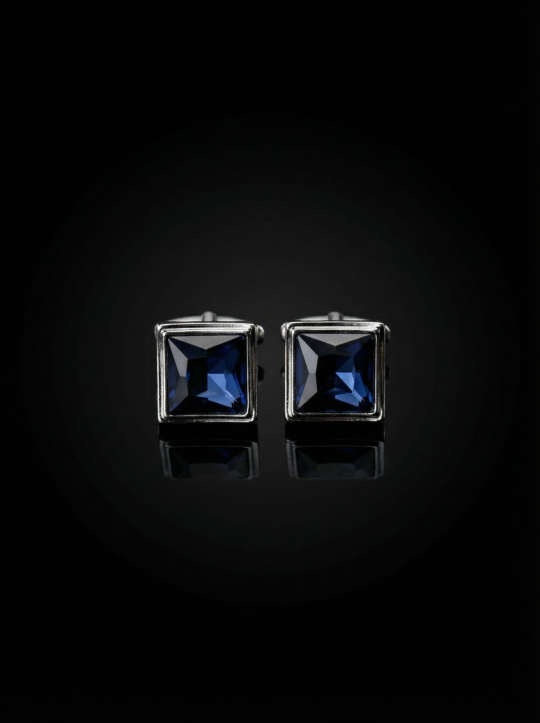 Deep Blue Crystal Cufflinks Tivaaro