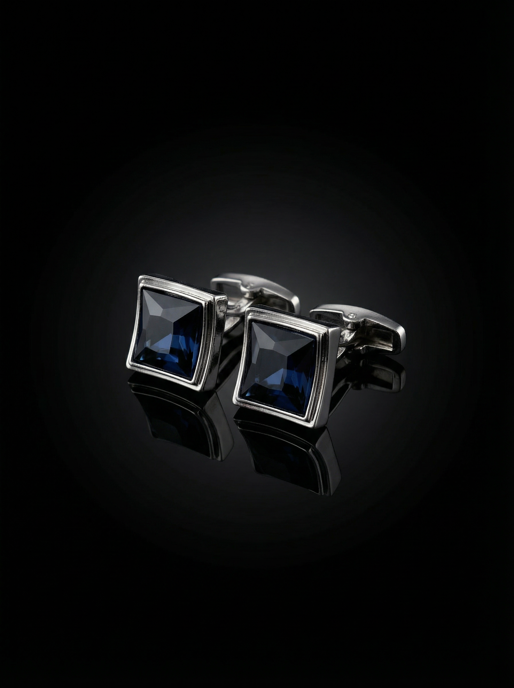 Deep Blue Crystal Cufflinks Tivaaro