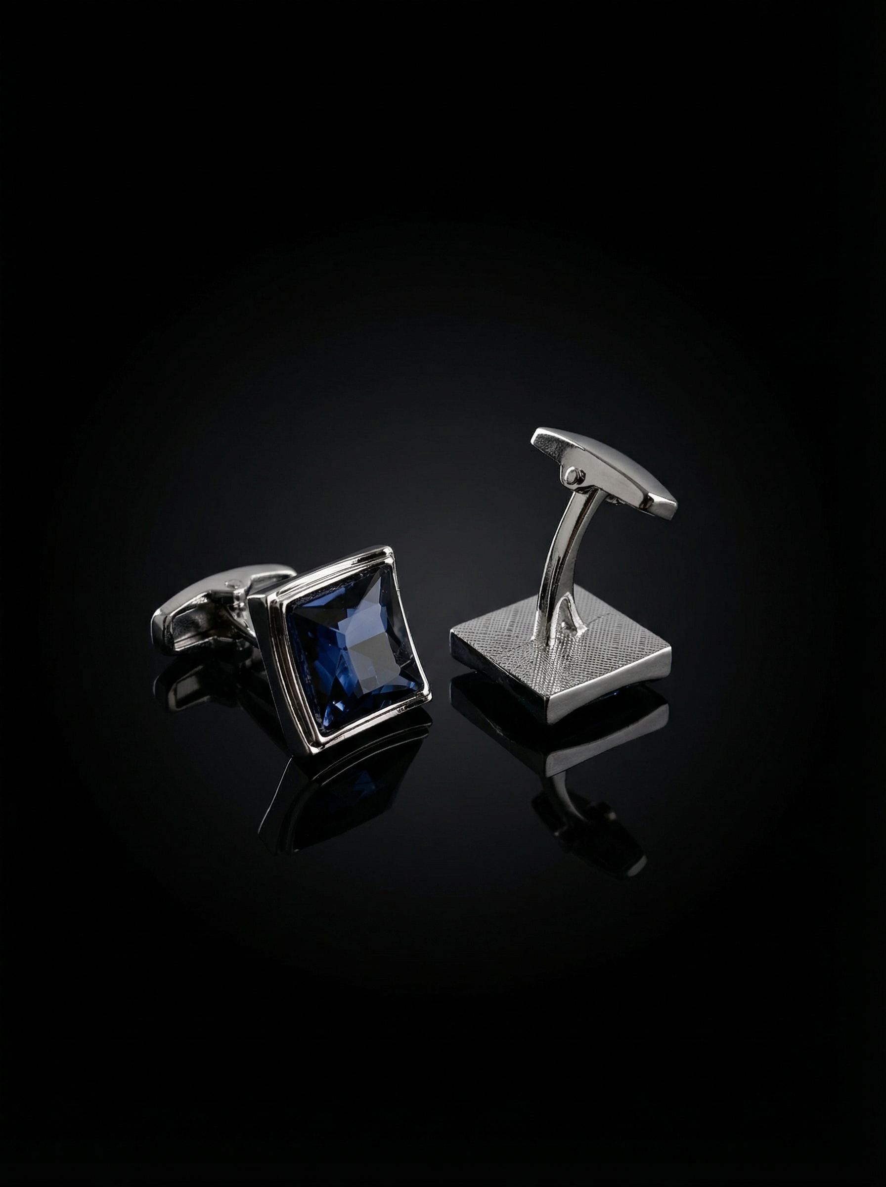 Deep Blue Crystal Cufflinks Tivaaro