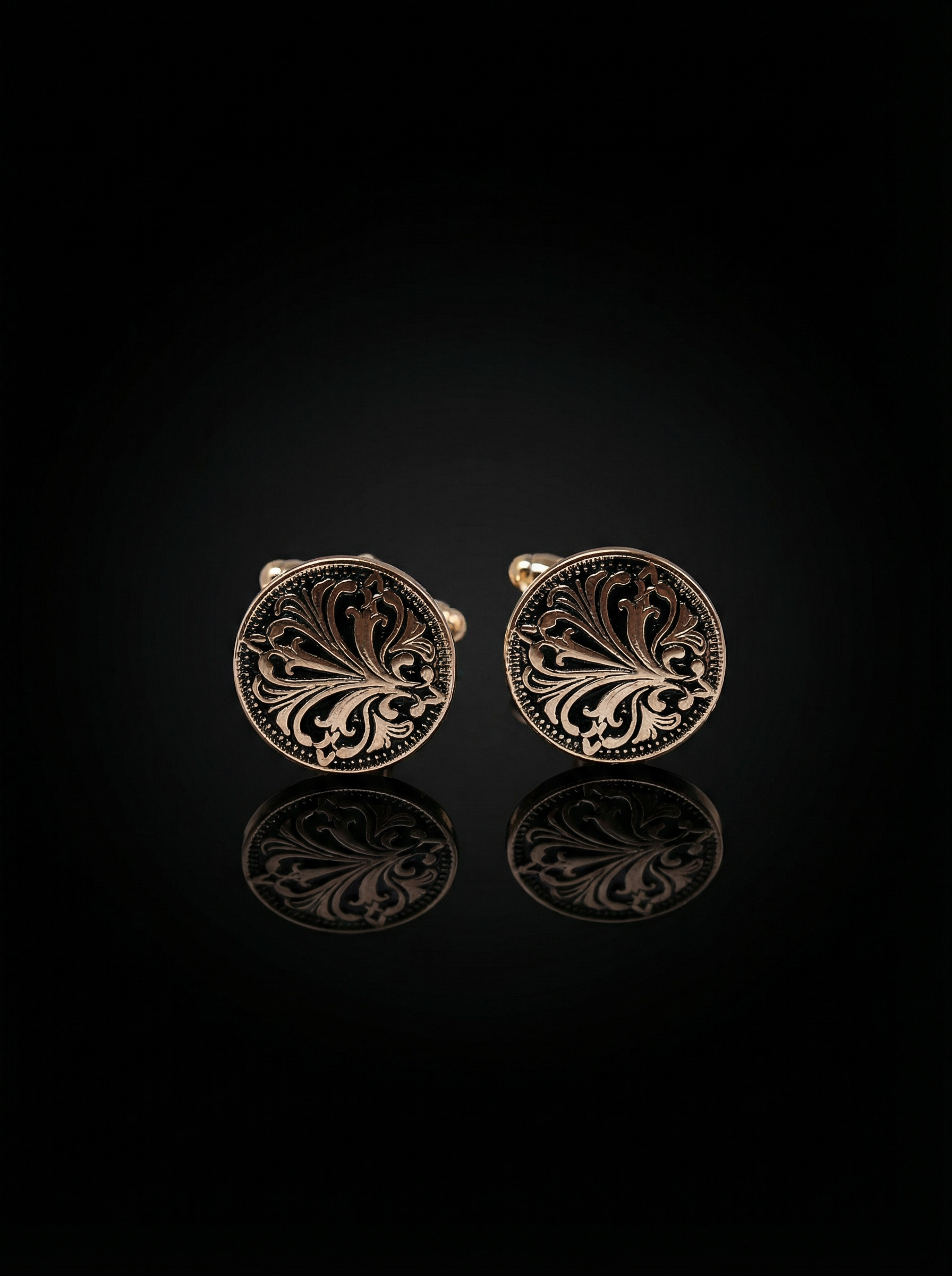 Engraved Ornamental Swirl Cufflinks Tivaaro