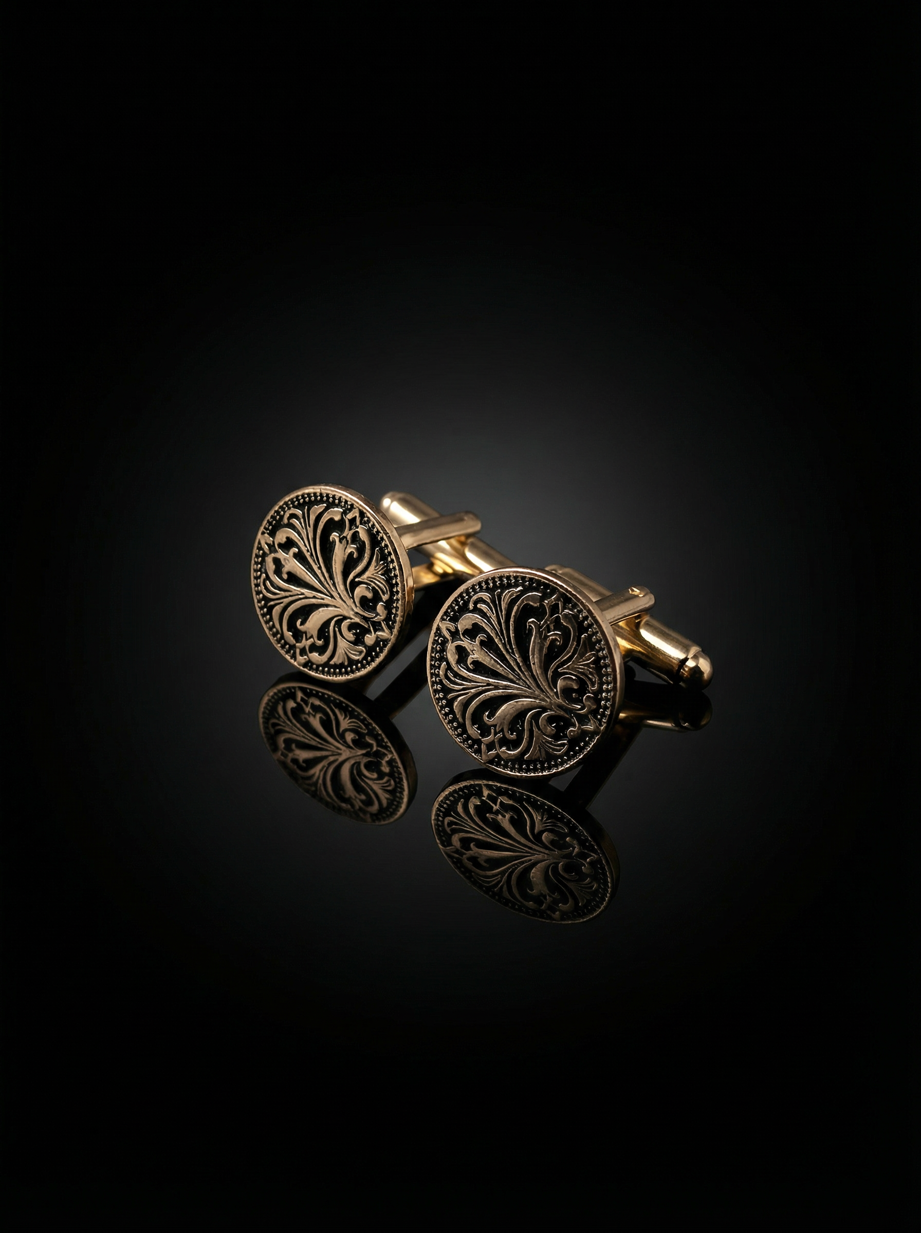 Engraved Ornamental Swirl Cufflinks Tivaaro