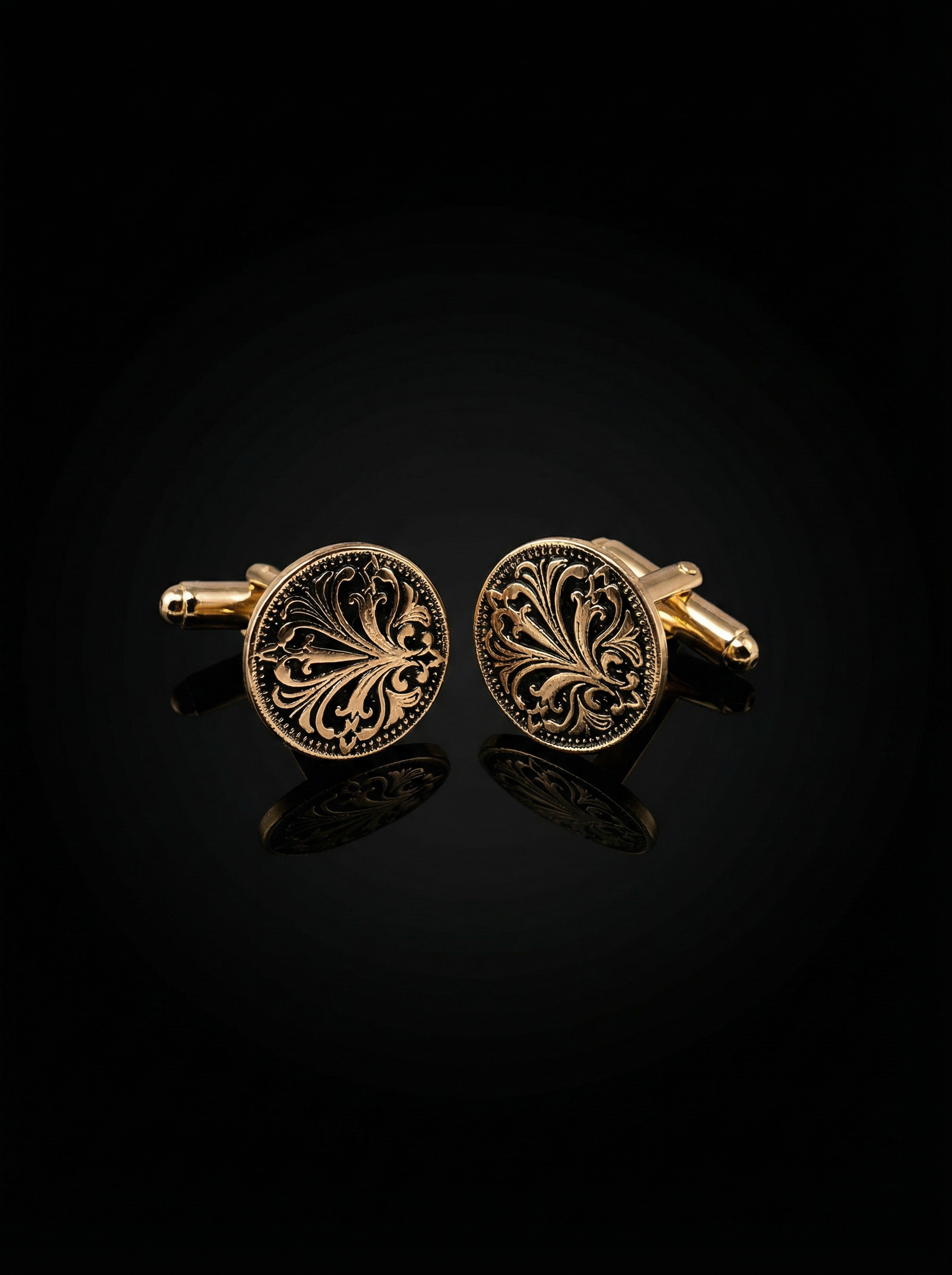 Engraved Ornamental Swirl Cufflinks Tivaaro