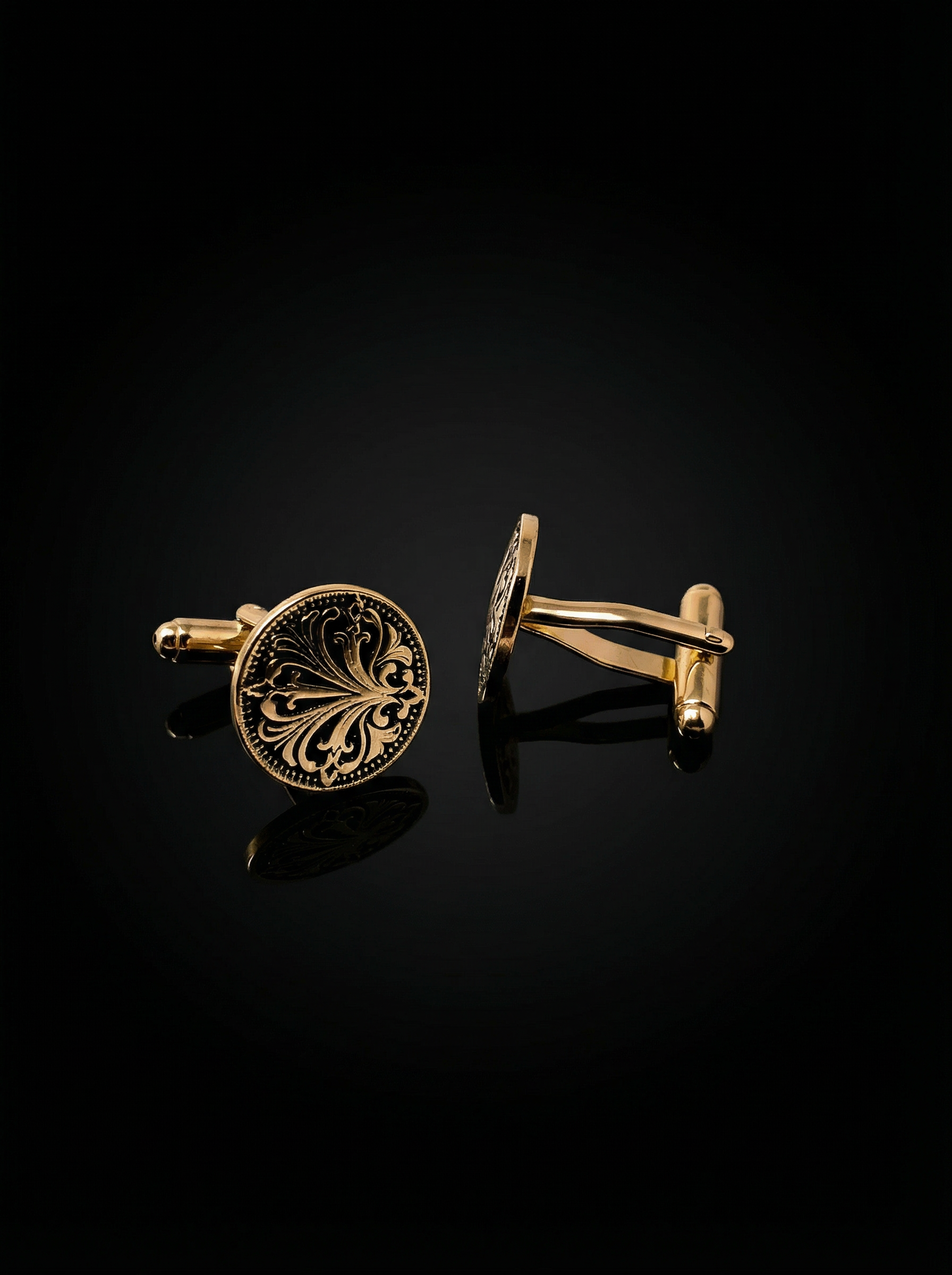 Engraved Ornamental Swirl Cufflinks Tivaaro