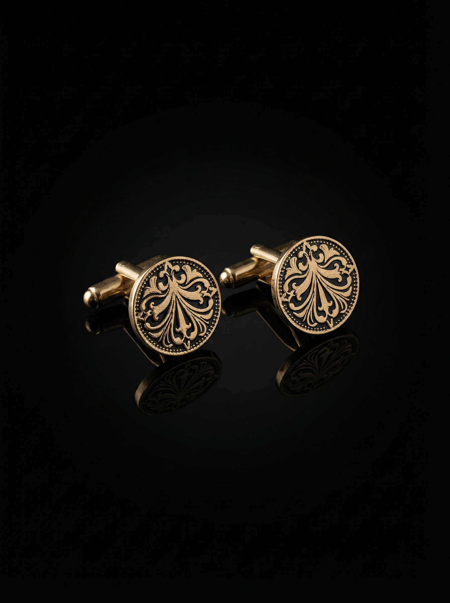 Engraved Ornamental Swirl Cufflinks Tivaaro