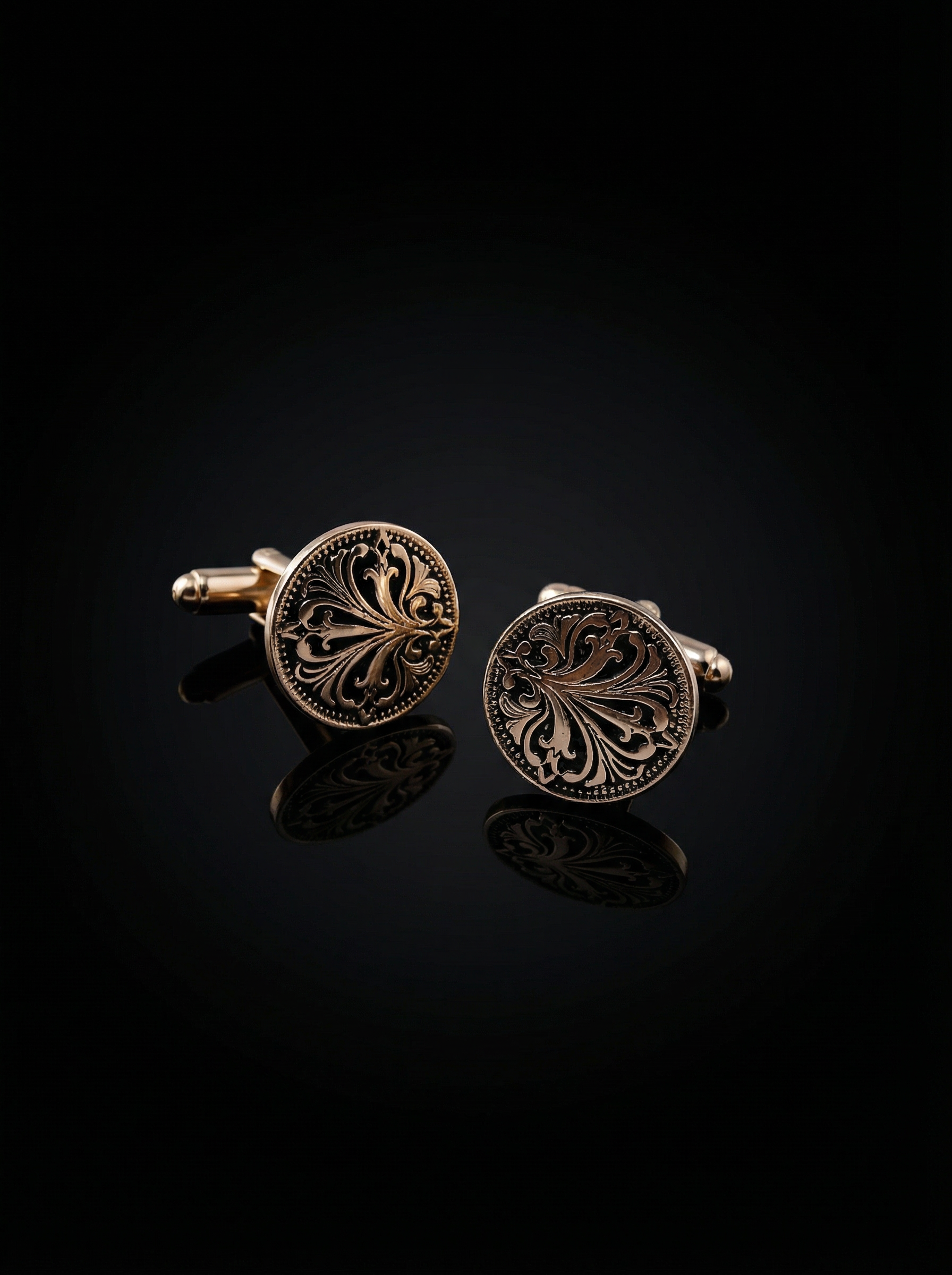 Engraved Ornamental Swirl Cufflinks Tivaaro