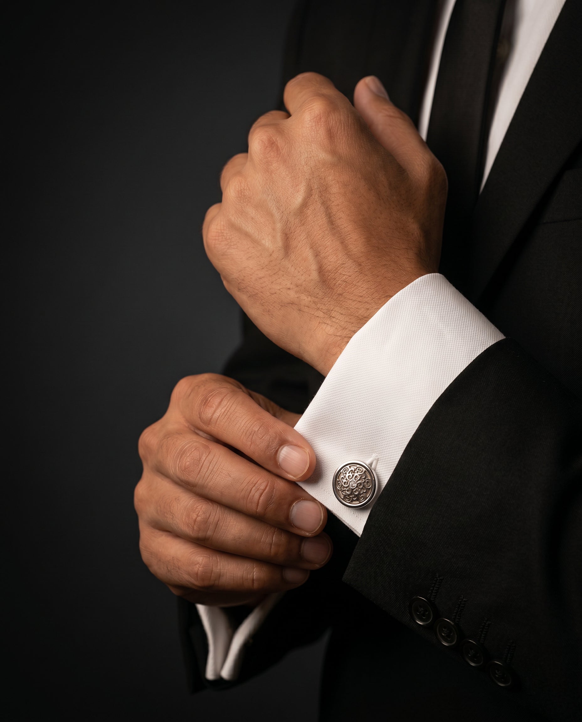Filigree Crystal Cufflinks