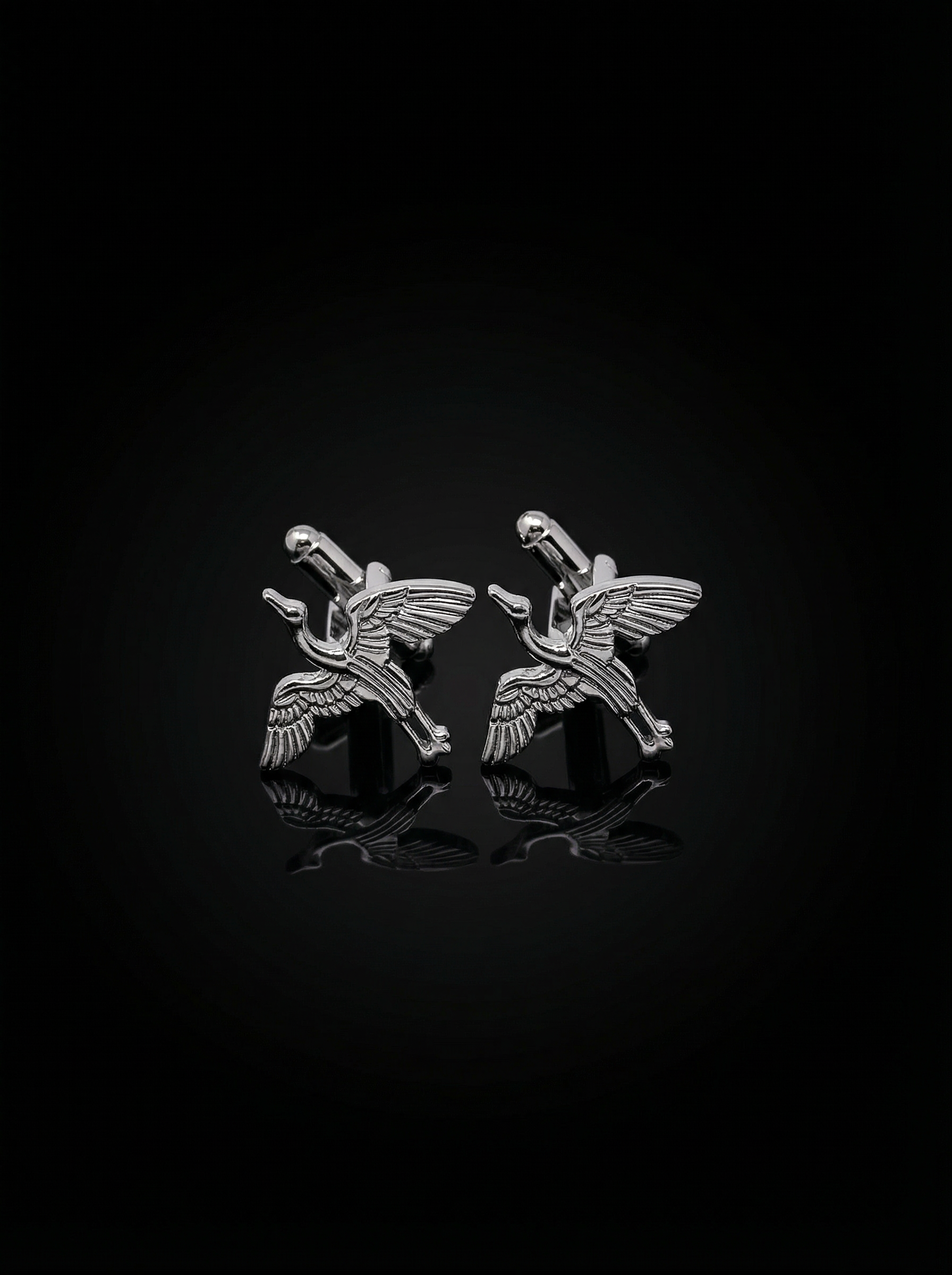 Flying Heron Motif Cufflinks Tivaaro