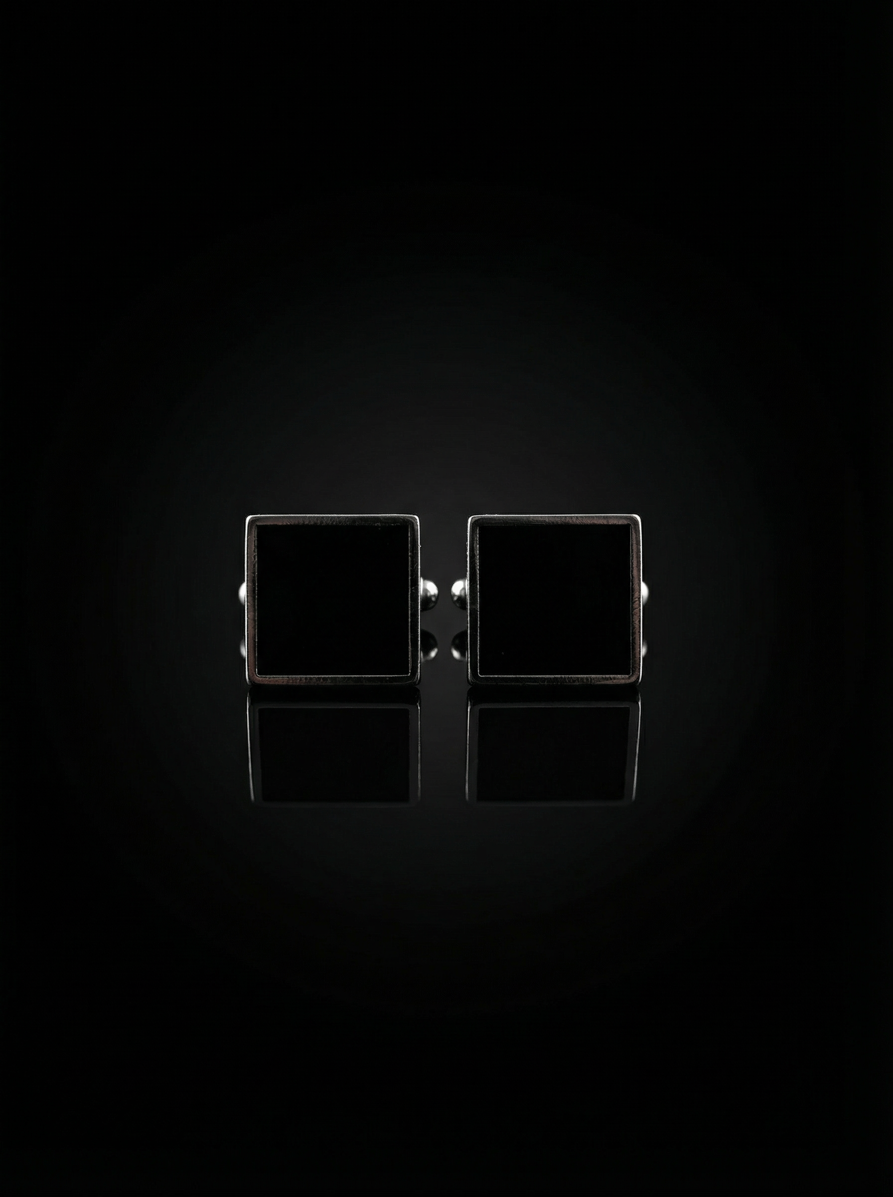 Framed Glossy Black Cufflinks Tivaaro